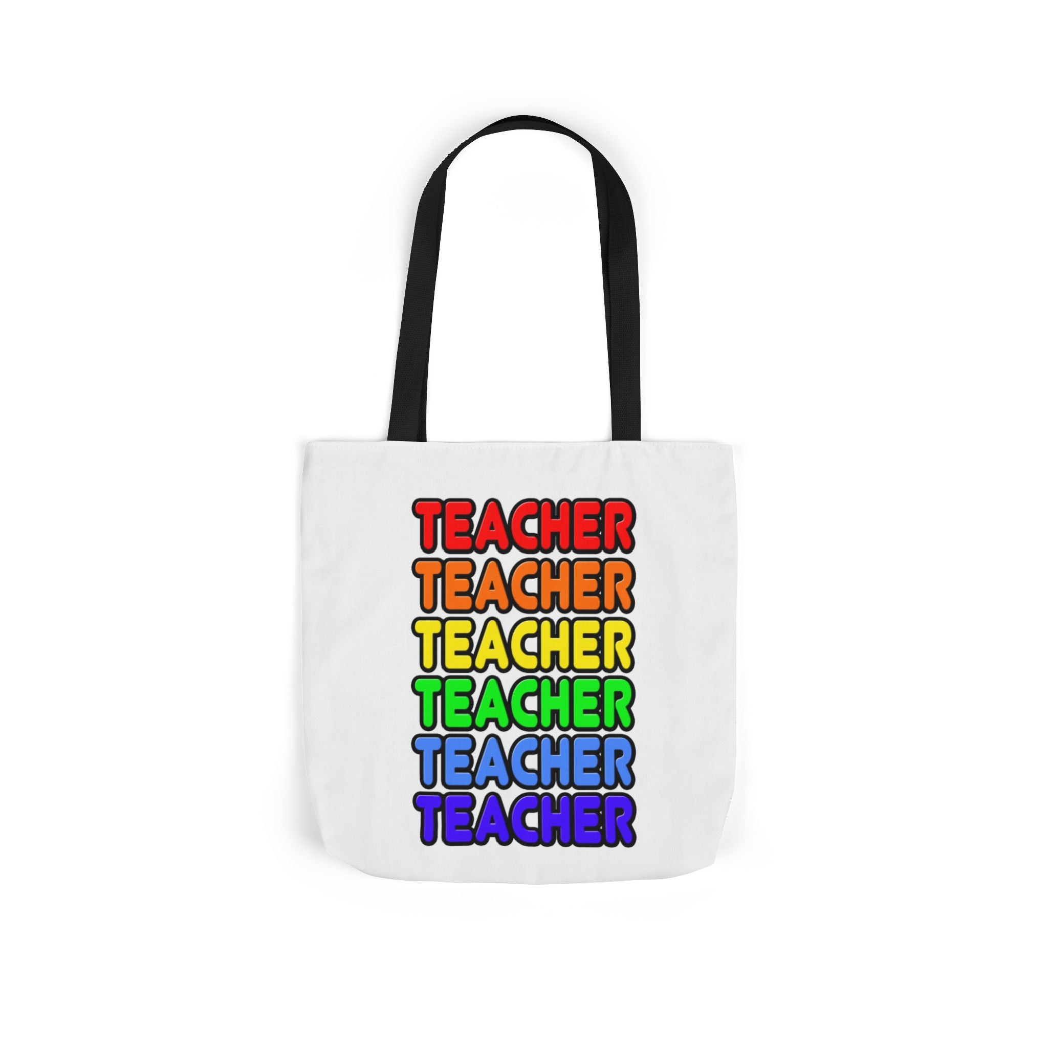 Rainbow Teacher - Canvas Tote Bag, 5-Color Straps