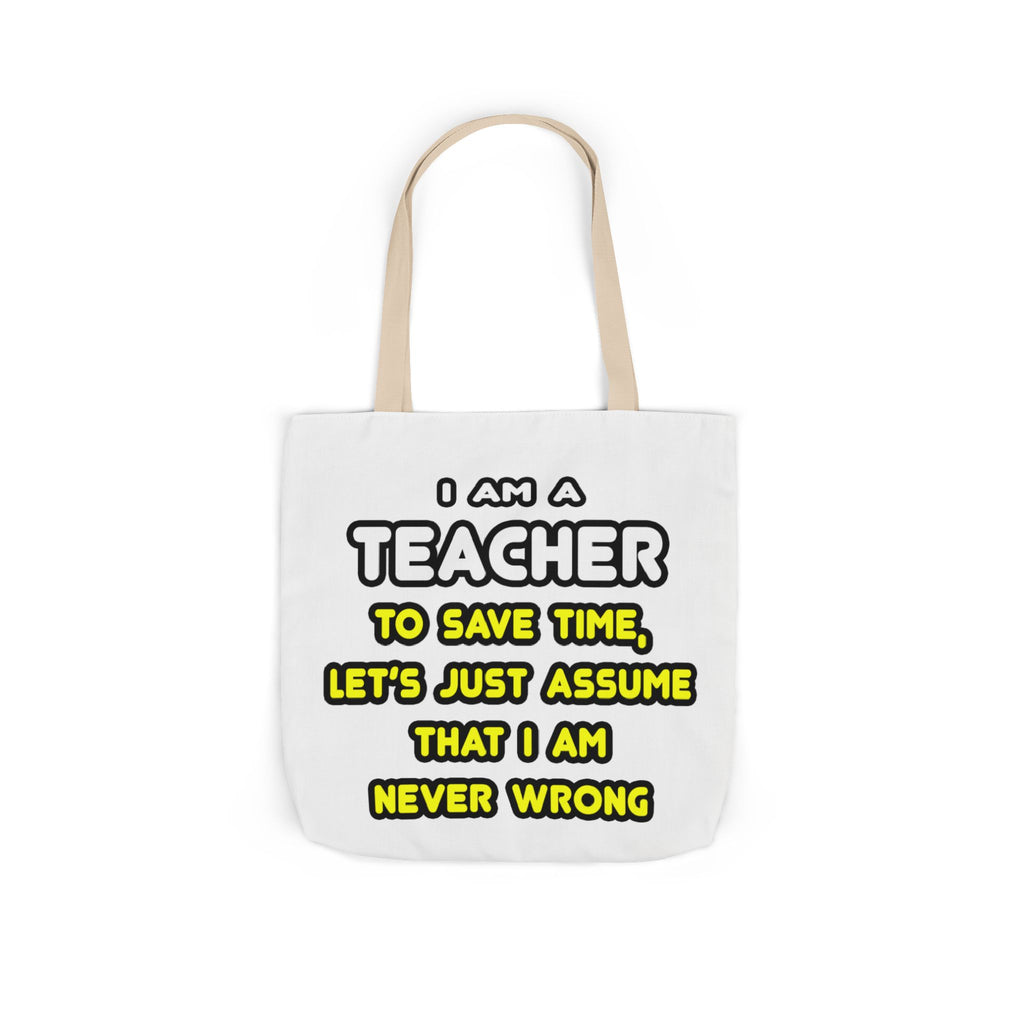 Funny Teacher T Shirts and Gifts - Canvas Tote Bag, 5-Color Straps