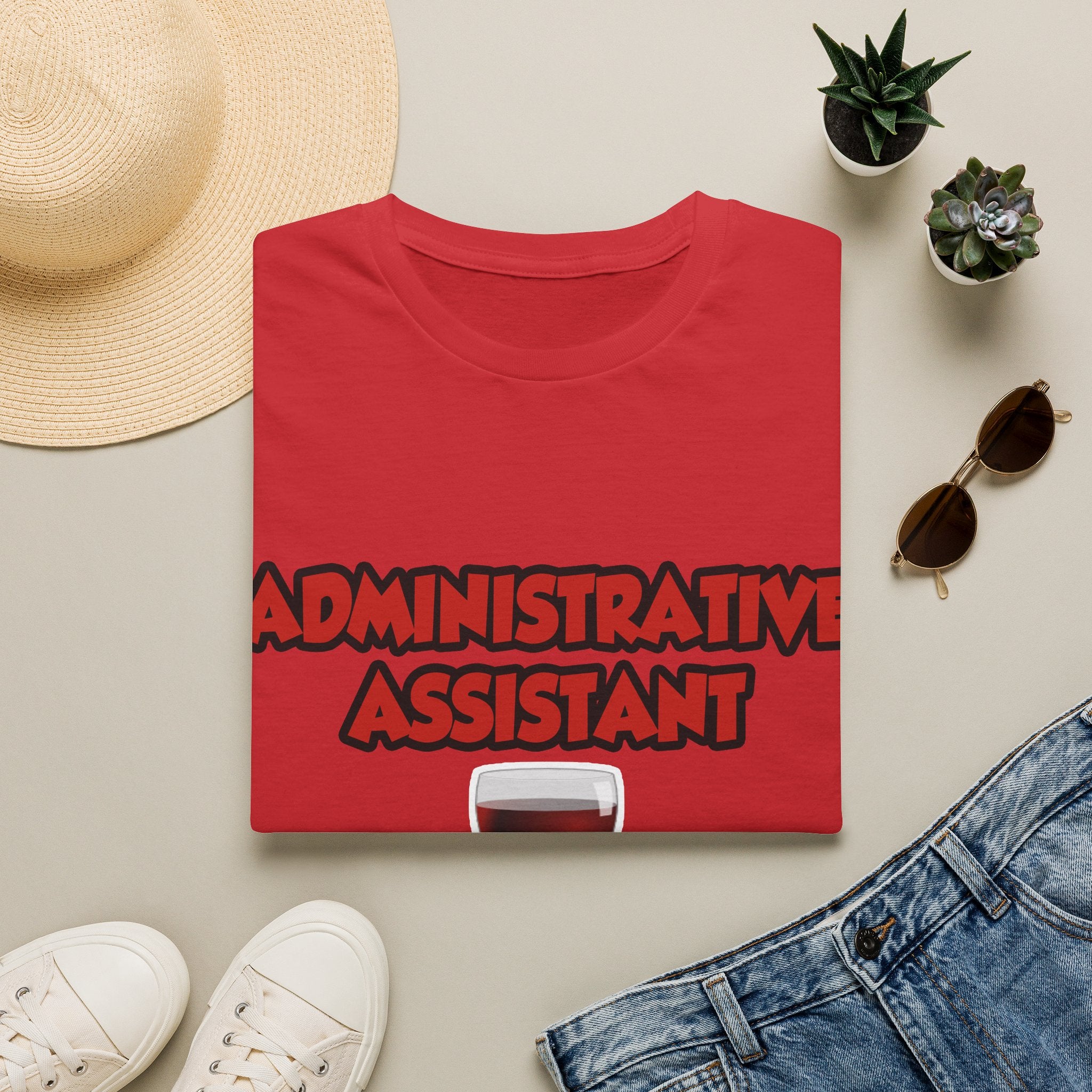 Admin Assistant ... Will Work For Wine - Unisex Softstyle T-Shirt