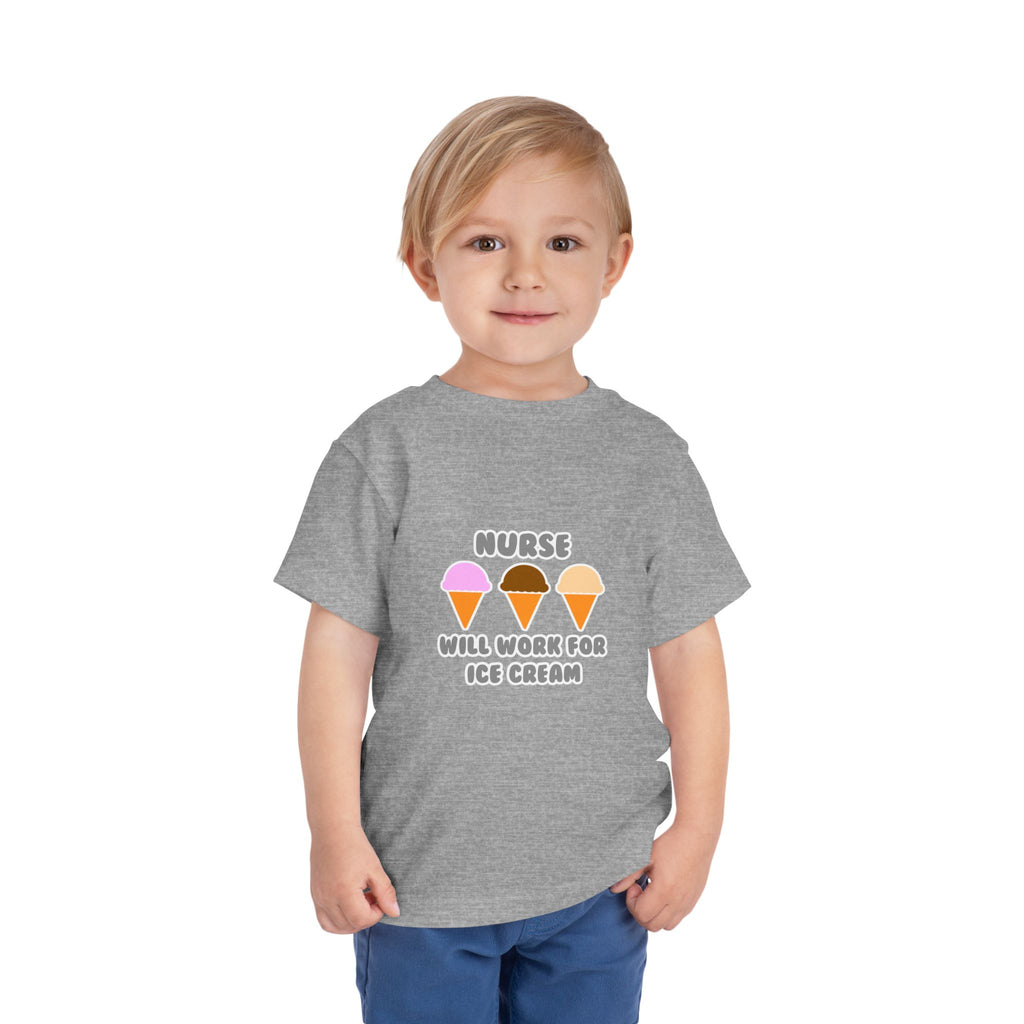 Nurse ... Will Work For Ice Cream - Toddler Short Sleeve Tee