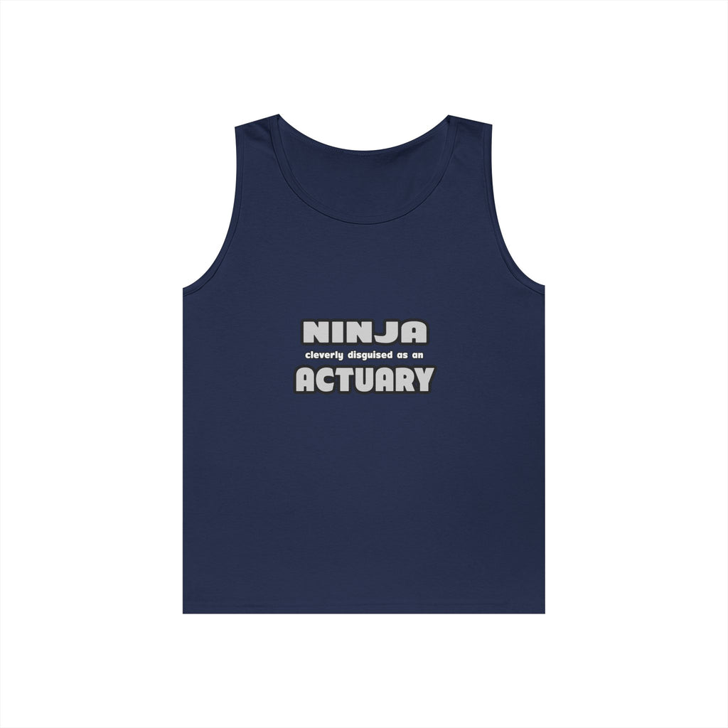 Ninja Cleverly Disguised As An Actuary - Unisex Heavy Cotton Tank Top