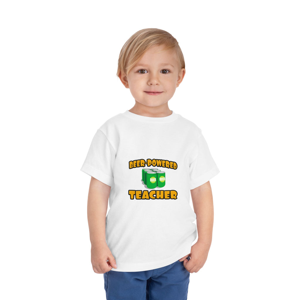 Beer Powered Teacher - Toddler Short Sleeve Tee
