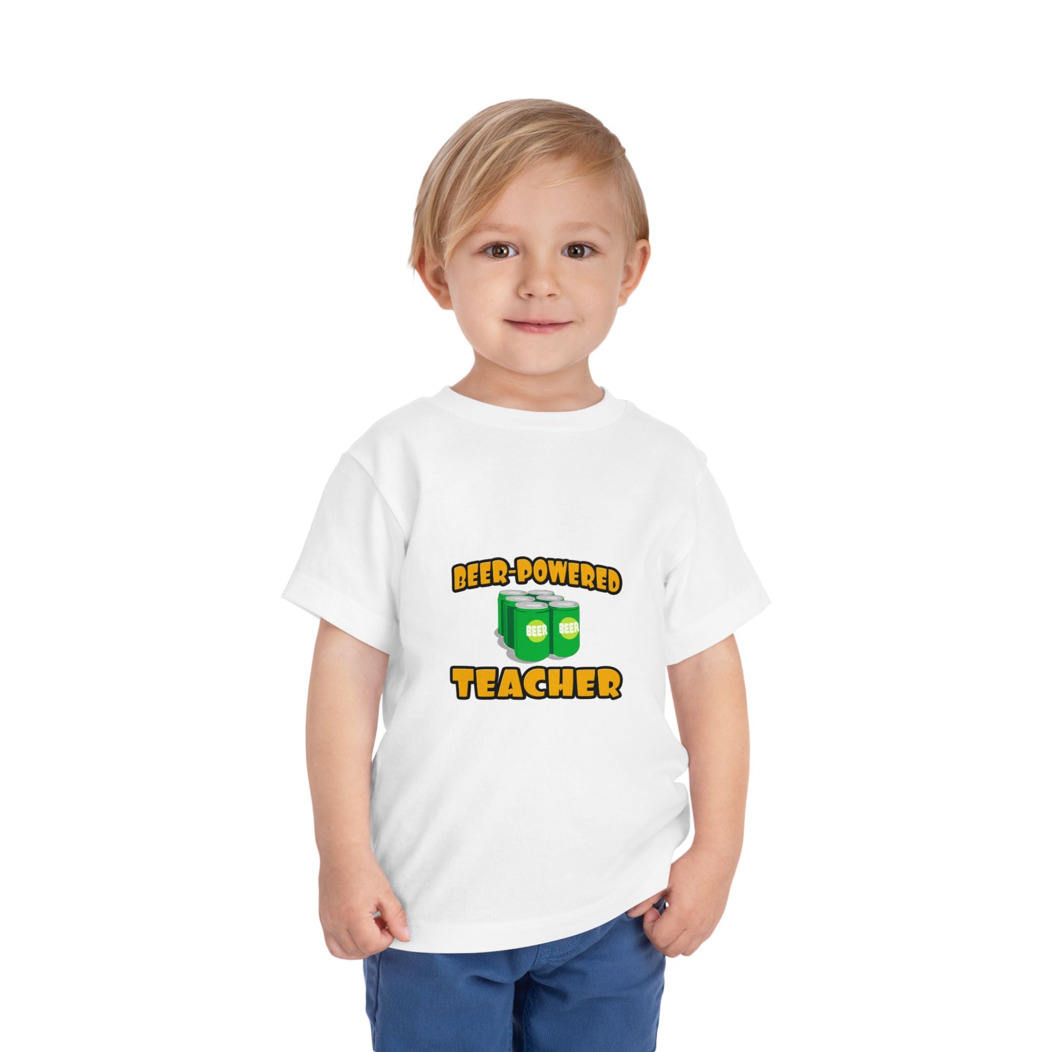 Beer Powered Teacher - Toddler Short Sleeve Tee