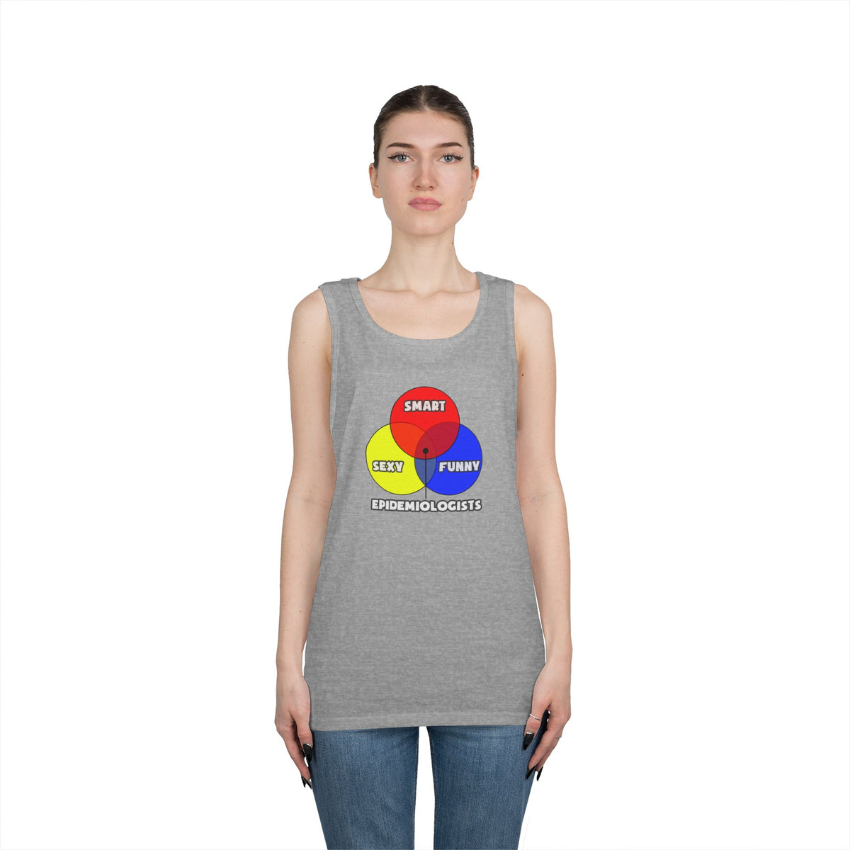 Venn Diagram .. Epidemiologists - Unisex Heavy Cotton Tank Top