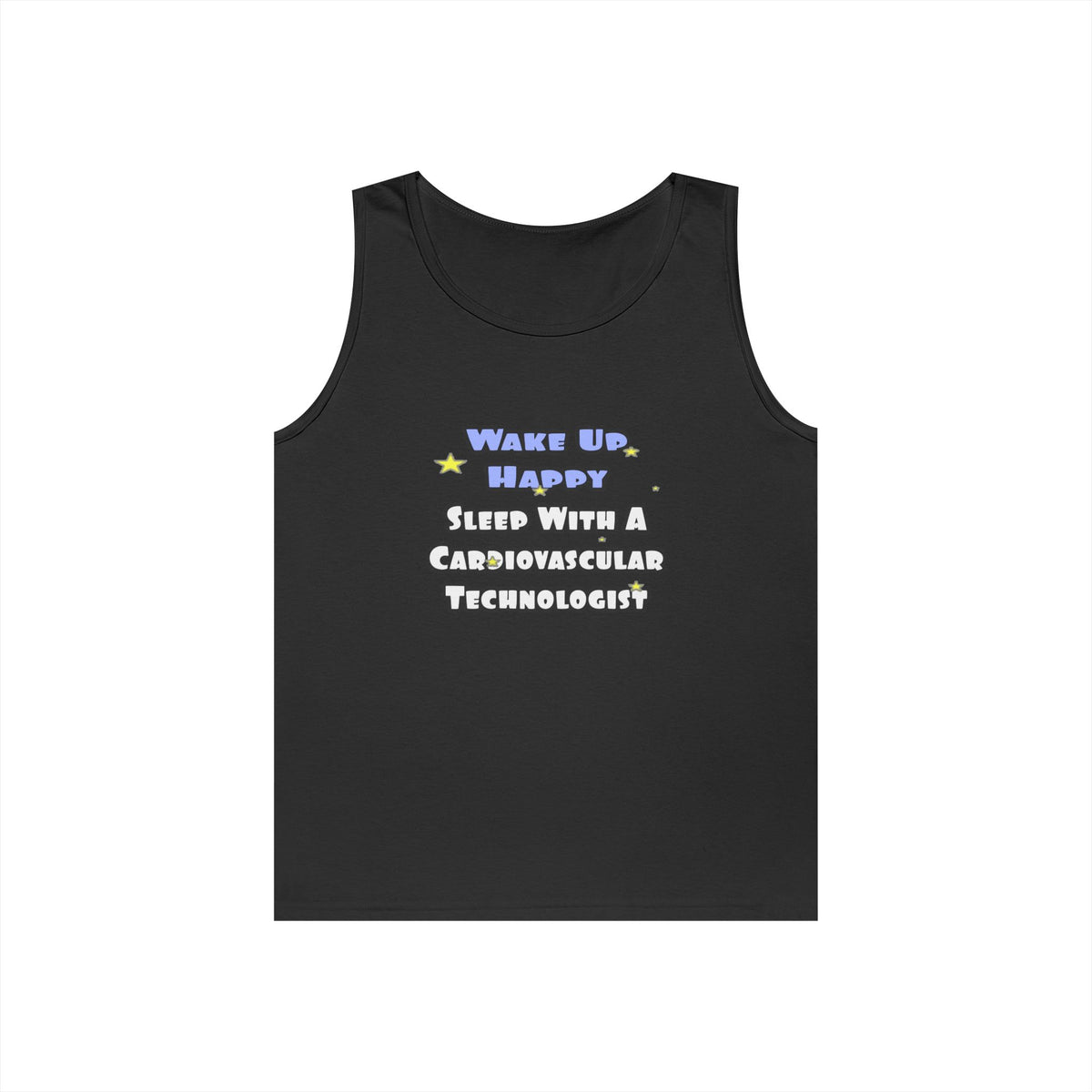 Wake Up Happy .. Sleep With Cardiovascular Tech - Unisex Heavy Cotton Tank Top