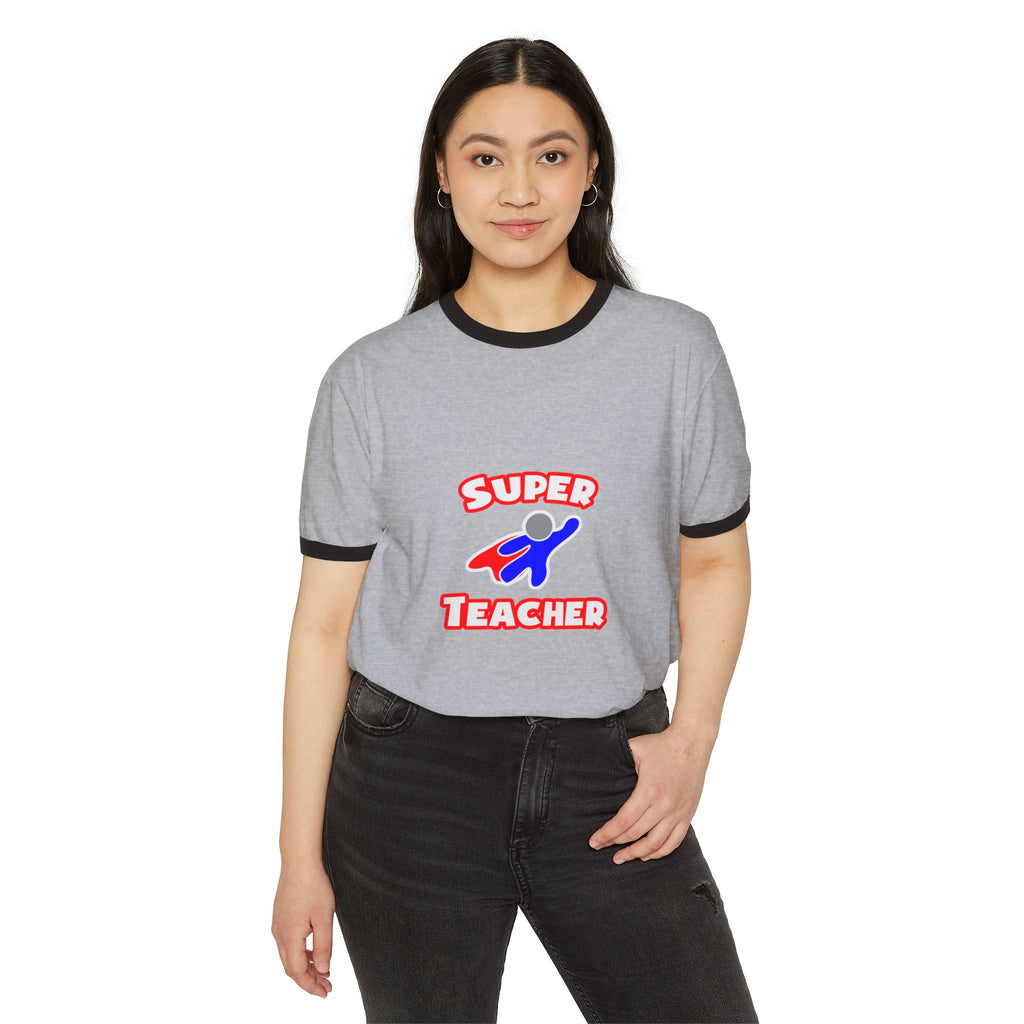 Super Teacher - Unisex Cotton Ringer T-Shirt