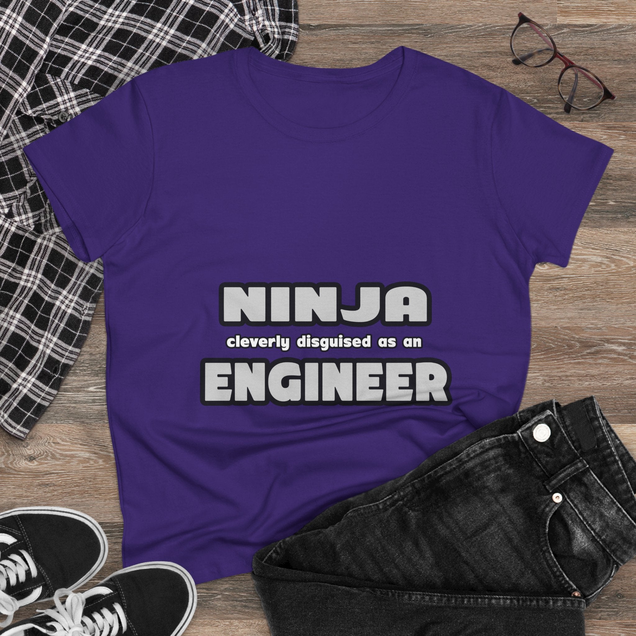 Ninja Cleverly Disguised As An Engineer - Women's Midweight Cotton Tee