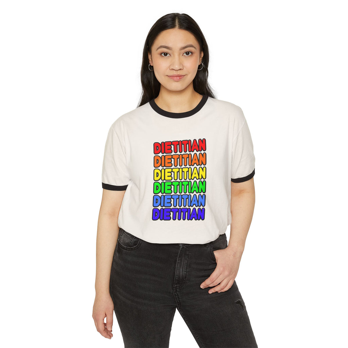 Rainbow Dietitian - Unisex Cotton Ringer T-Shirt