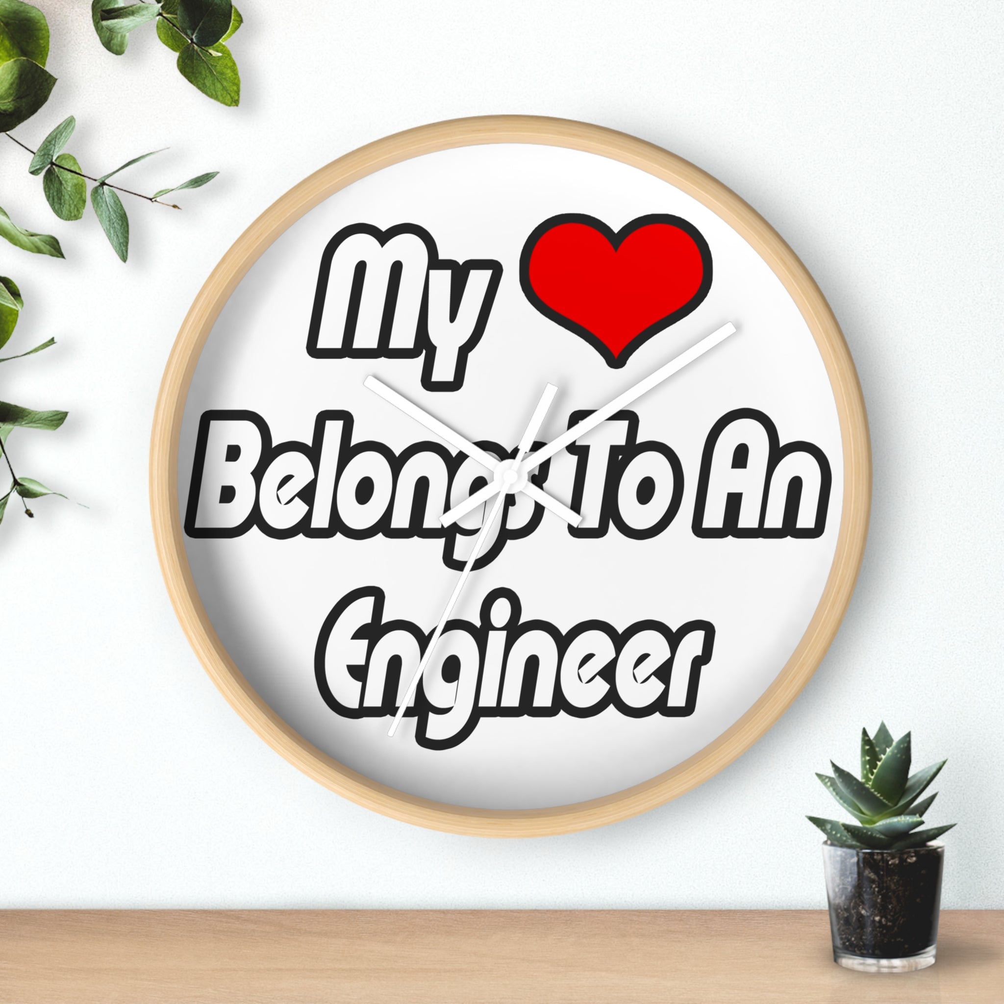 My Heart Belongs To An Engineer - Wall Clock