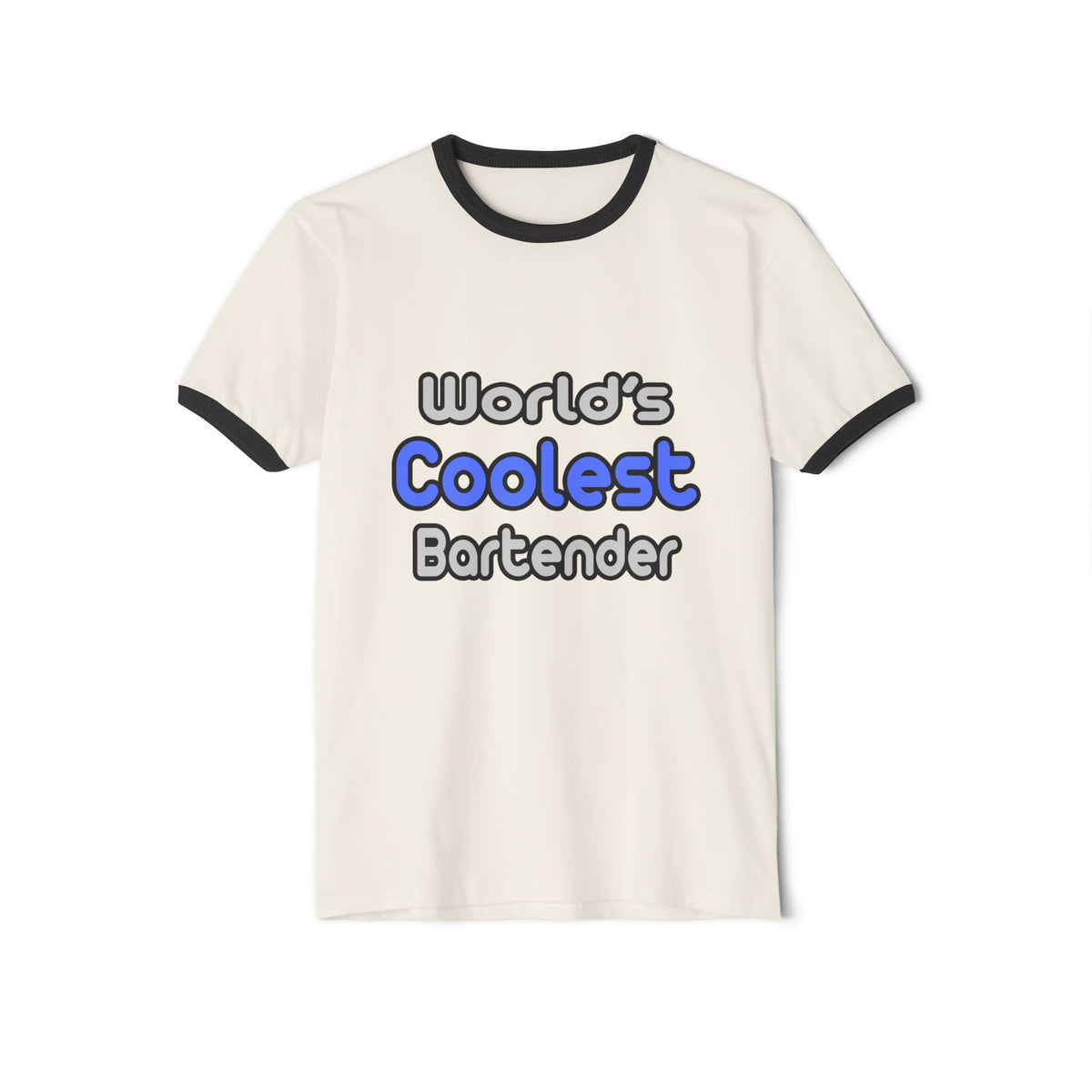 World's Coolest Bartender - Unisex Cotton Ringer T-Shirt