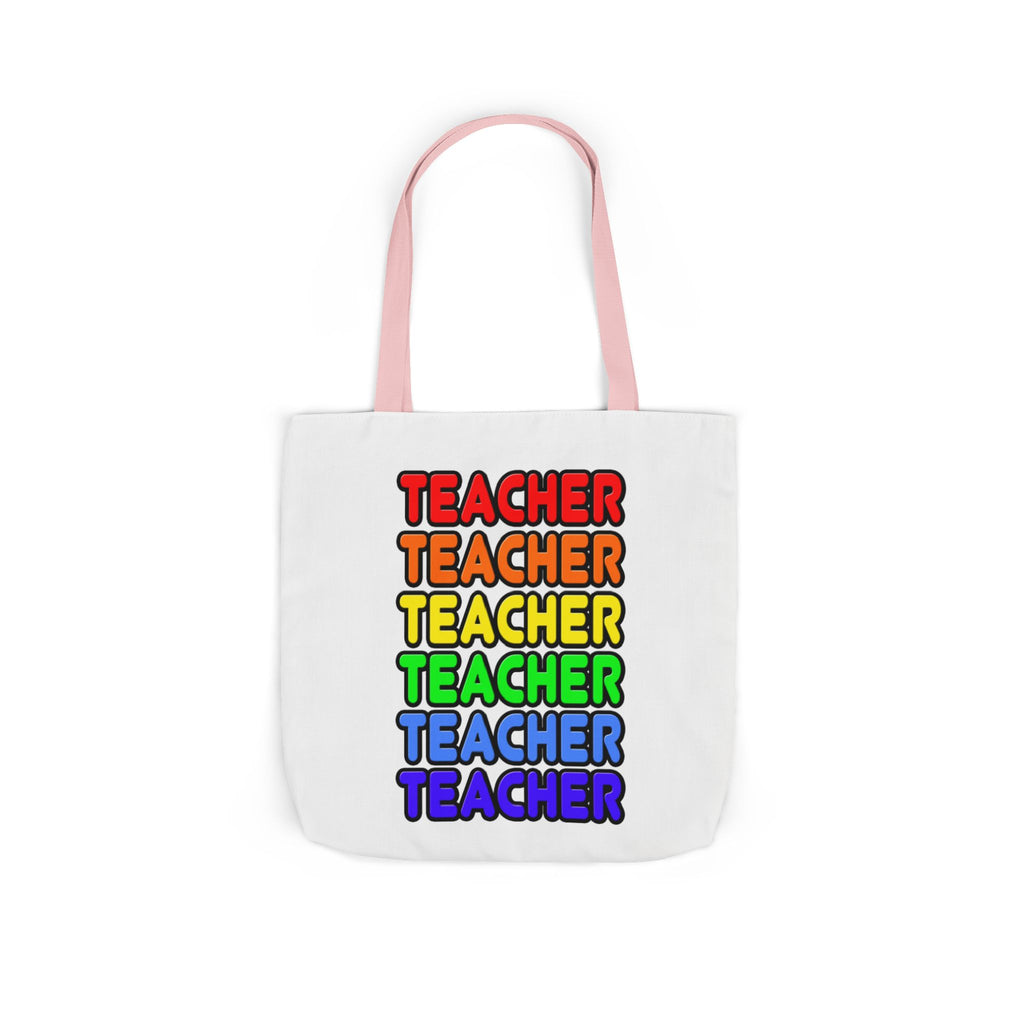 Rainbow Teacher - Canvas Tote Bag, 5-Color Straps