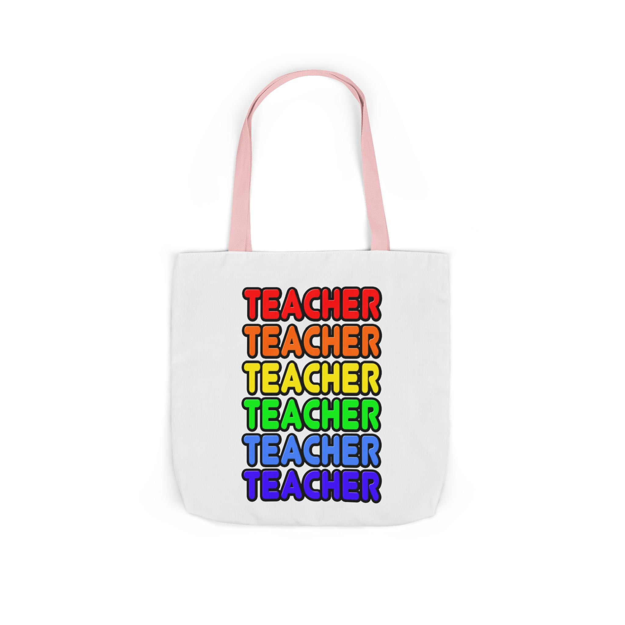 Rainbow Teacher - Canvas Tote Bag, 5-Color Straps