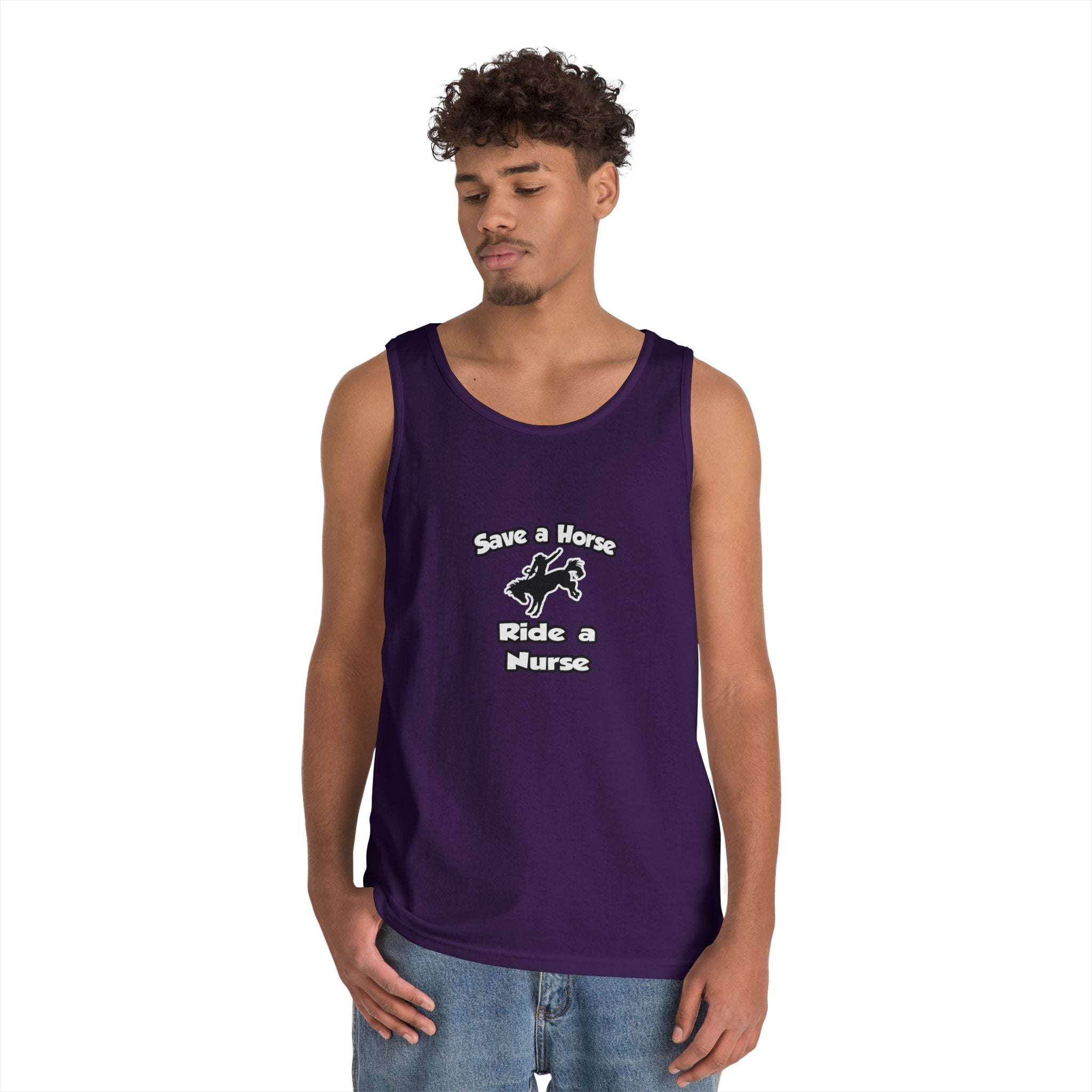 Save a Horse .. Ride a Nurse - Unisex Heavy Cotton Tank Top