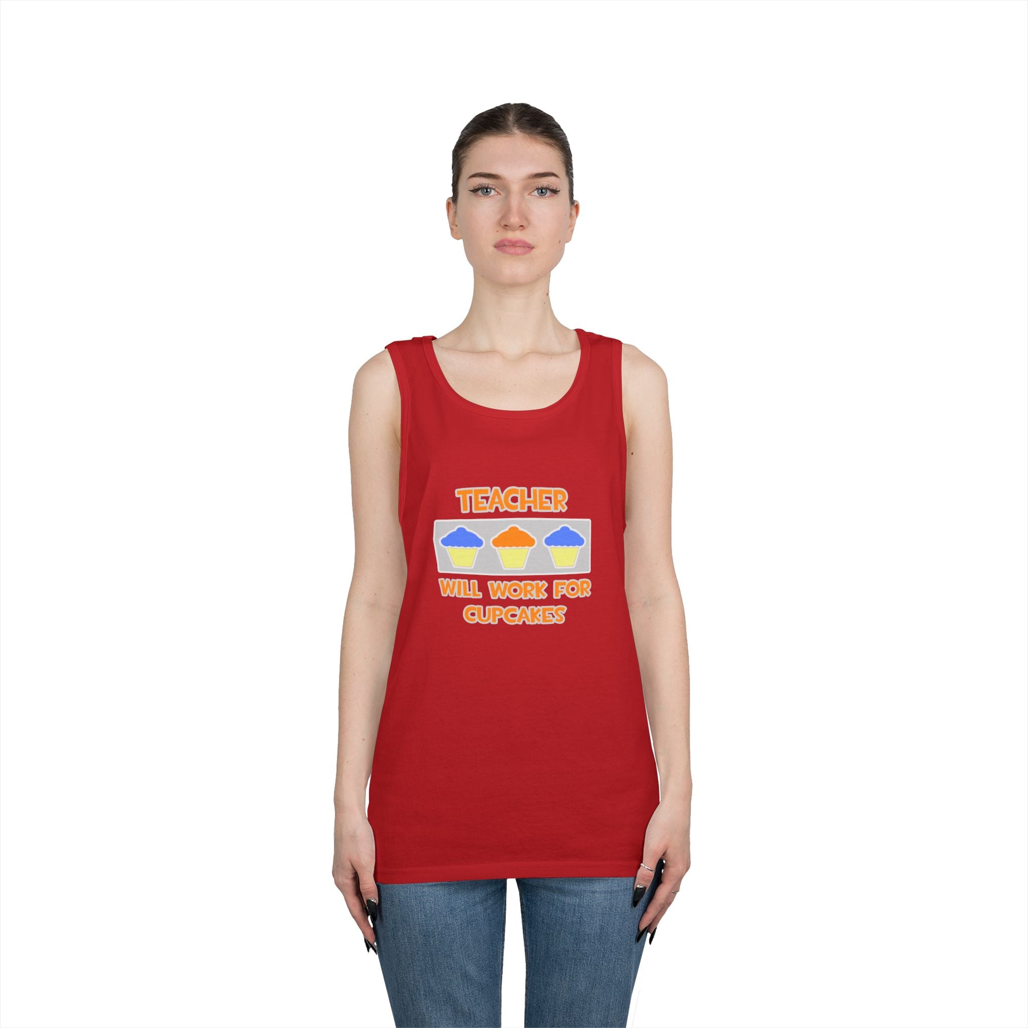Teacher ... Will Work For Cupcakes - Unisex Heavy Cotton Tank Top