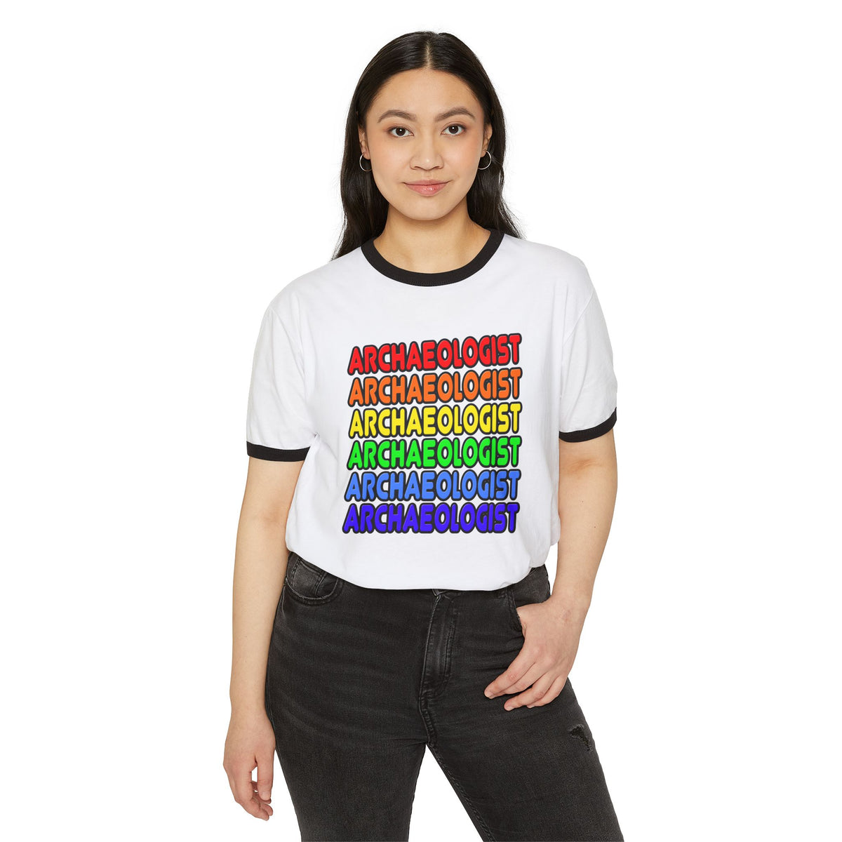 Rainbow Archaeologist - Unisex Cotton Ringer T-Shirt