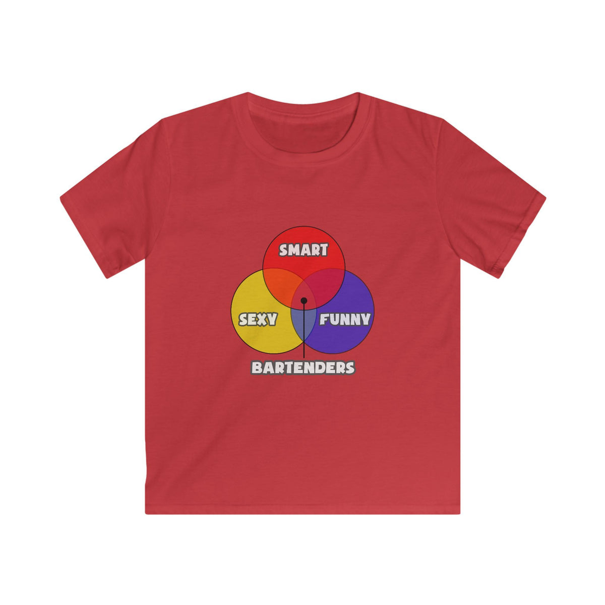 Venn Diagram .. Bartenders - Kids Softstyle Tee