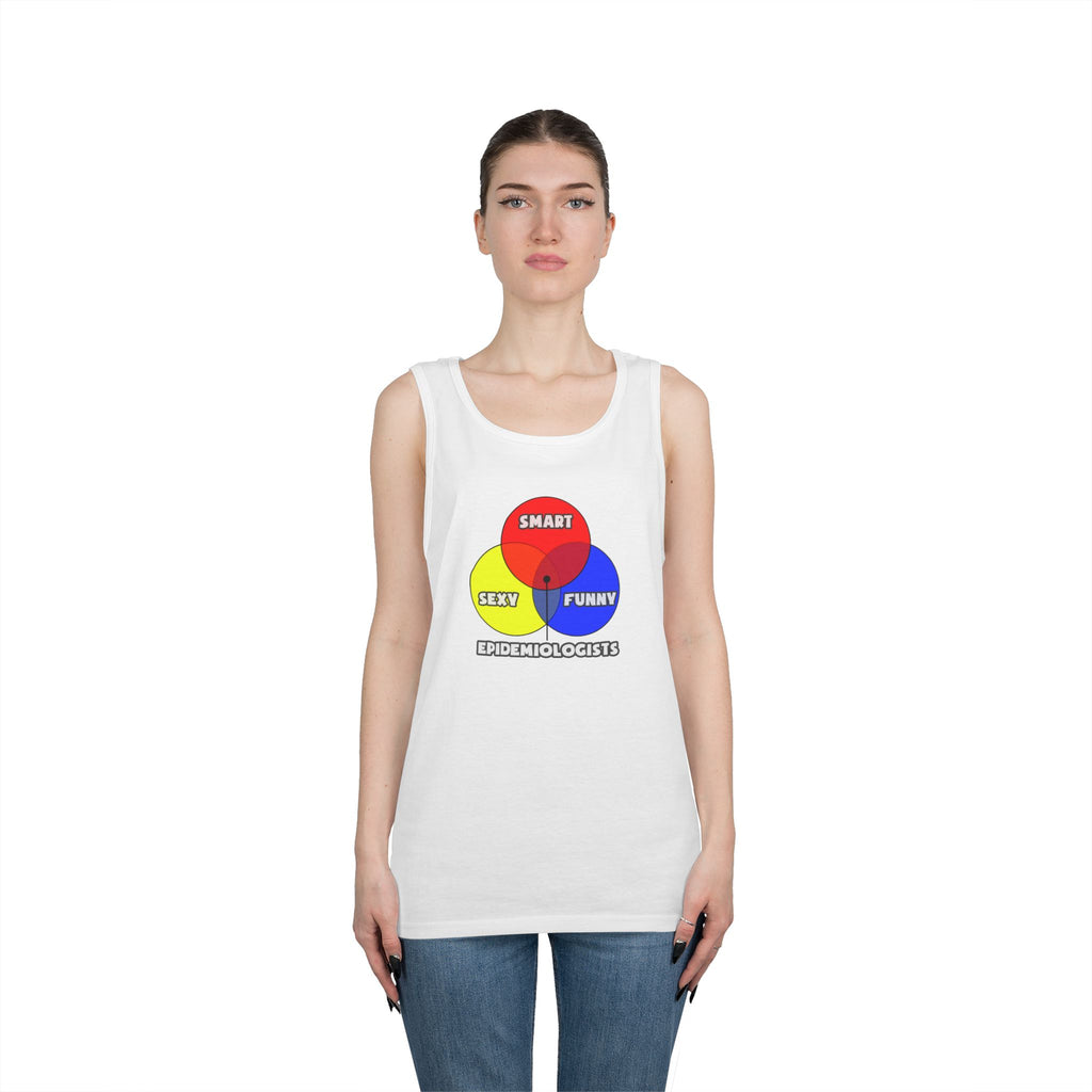 Venn Diagram .. Epidemiologists - Unisex Heavy Cotton Tank Top