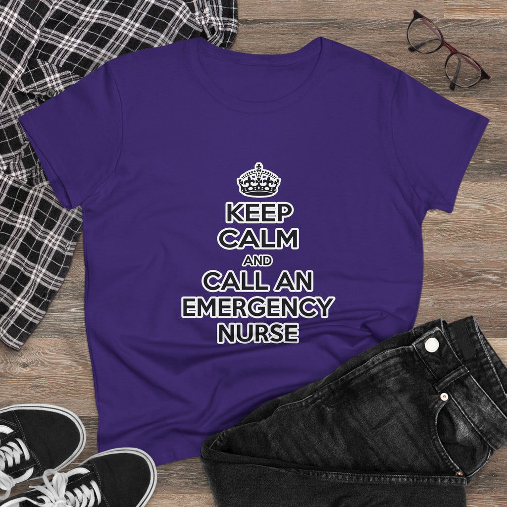 Keep Calm and Call an Emergency Nurse - Women's Midweight Cotton Tee