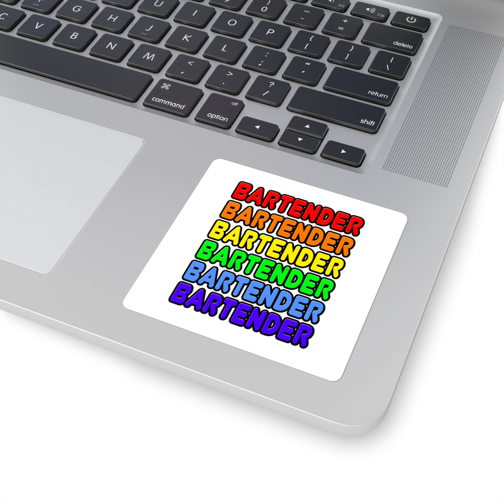 Rainbow Bartender - Square Stickers