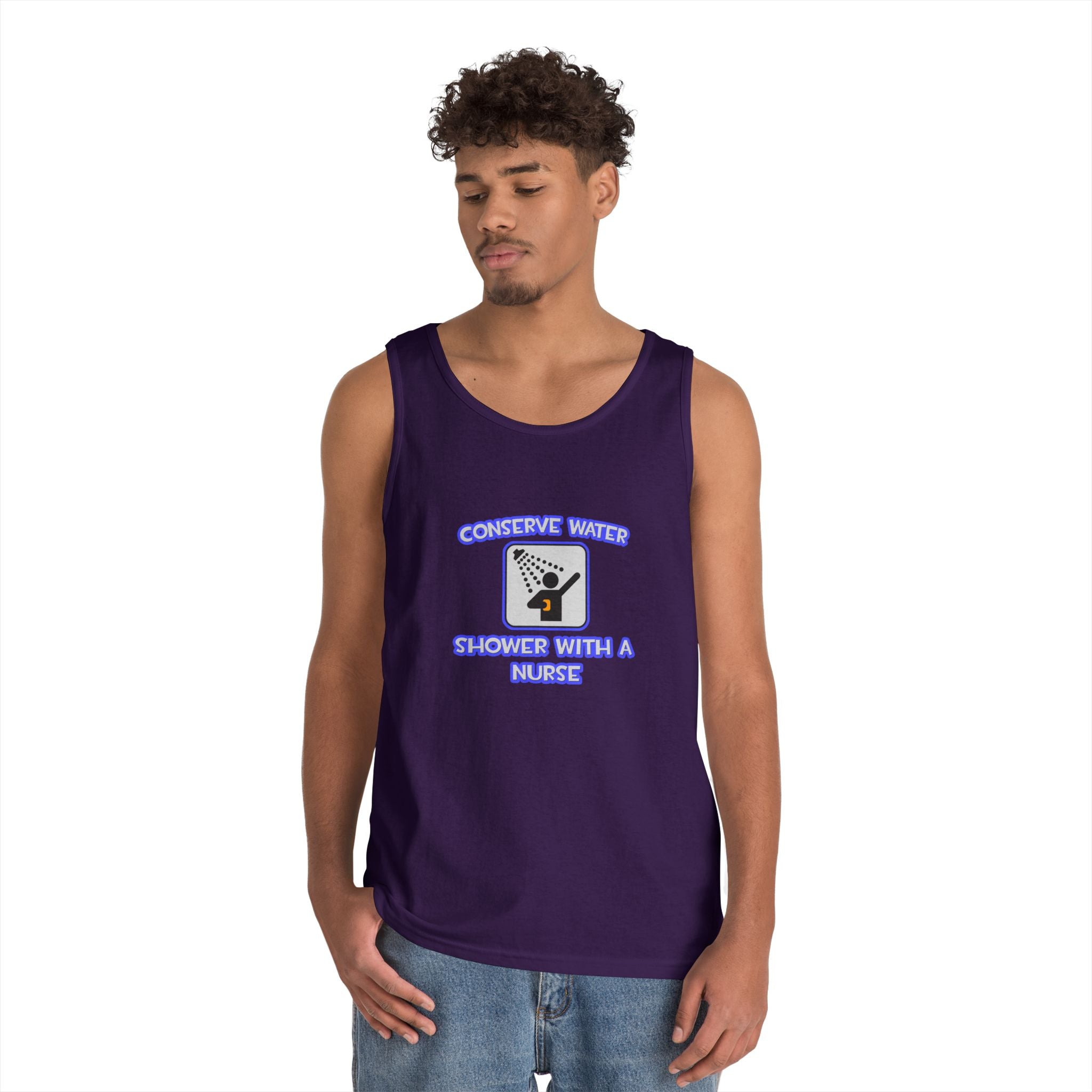 Conserve Water .. Shower With a Nurse - Unisex Heavy Cotton Tank Top