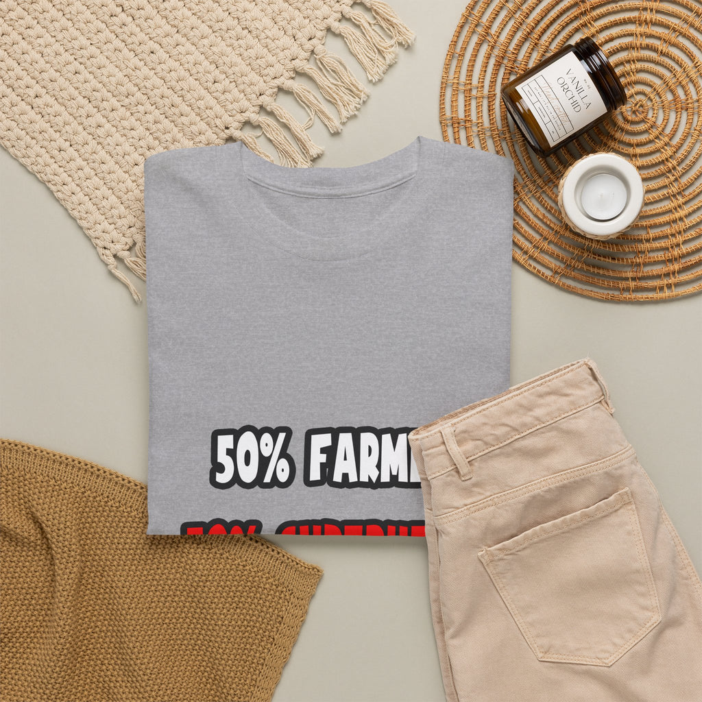 Half Farmer ... Half Superhero - Unisex Heavy Cotton Tee