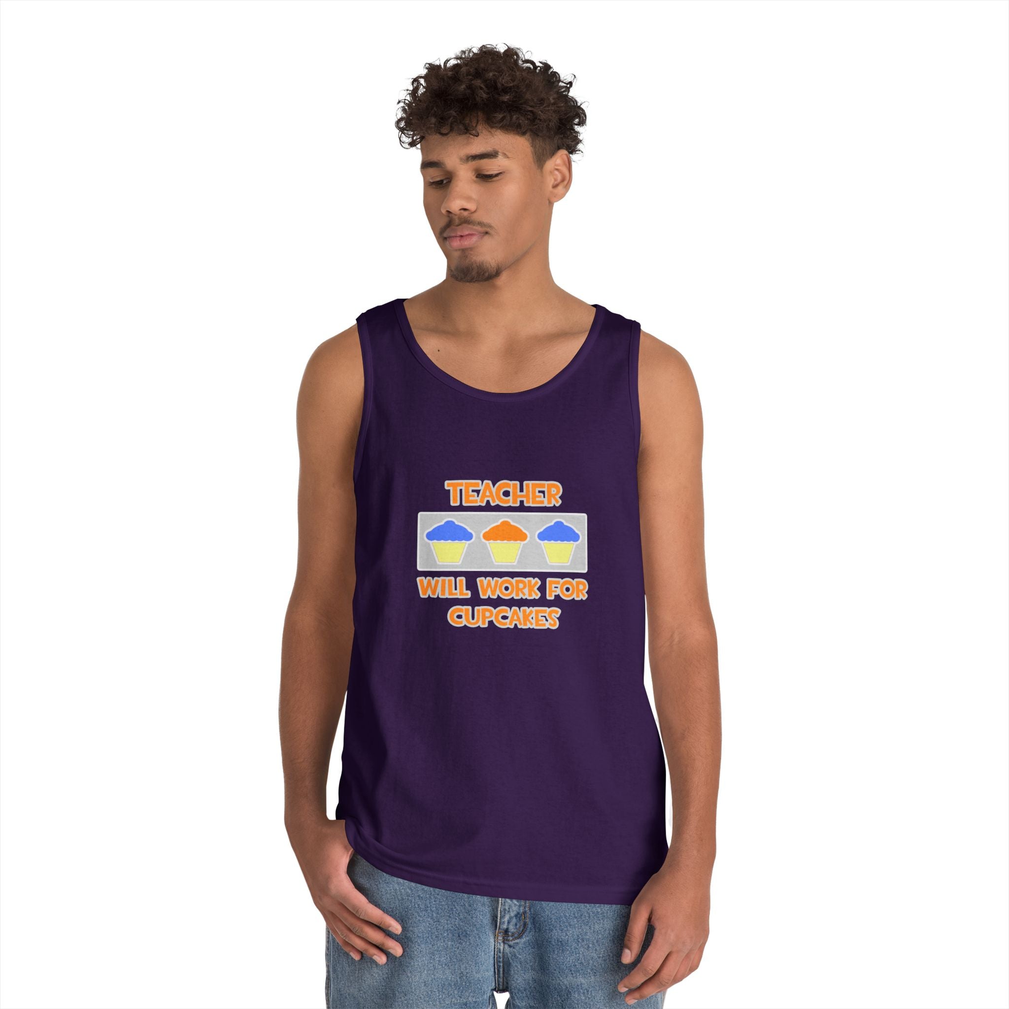 Teacher ... Will Work For Cupcakes - Unisex Heavy Cotton Tank Top