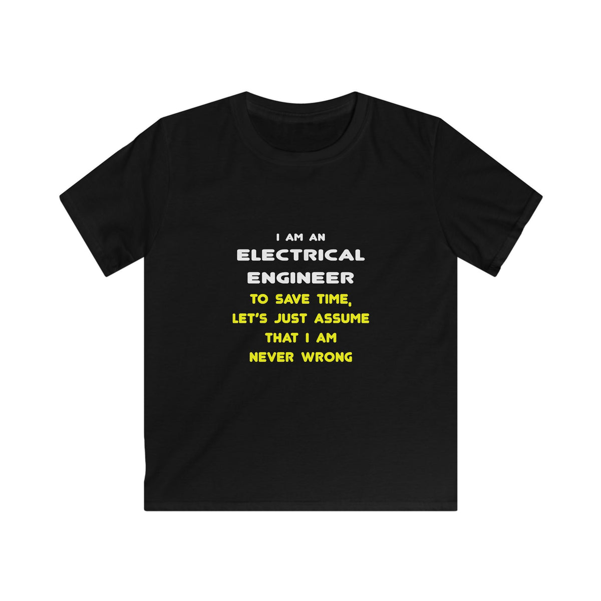 Funny Electrical Engineer T Shirts and Gifts - Kids Softstyle Tee