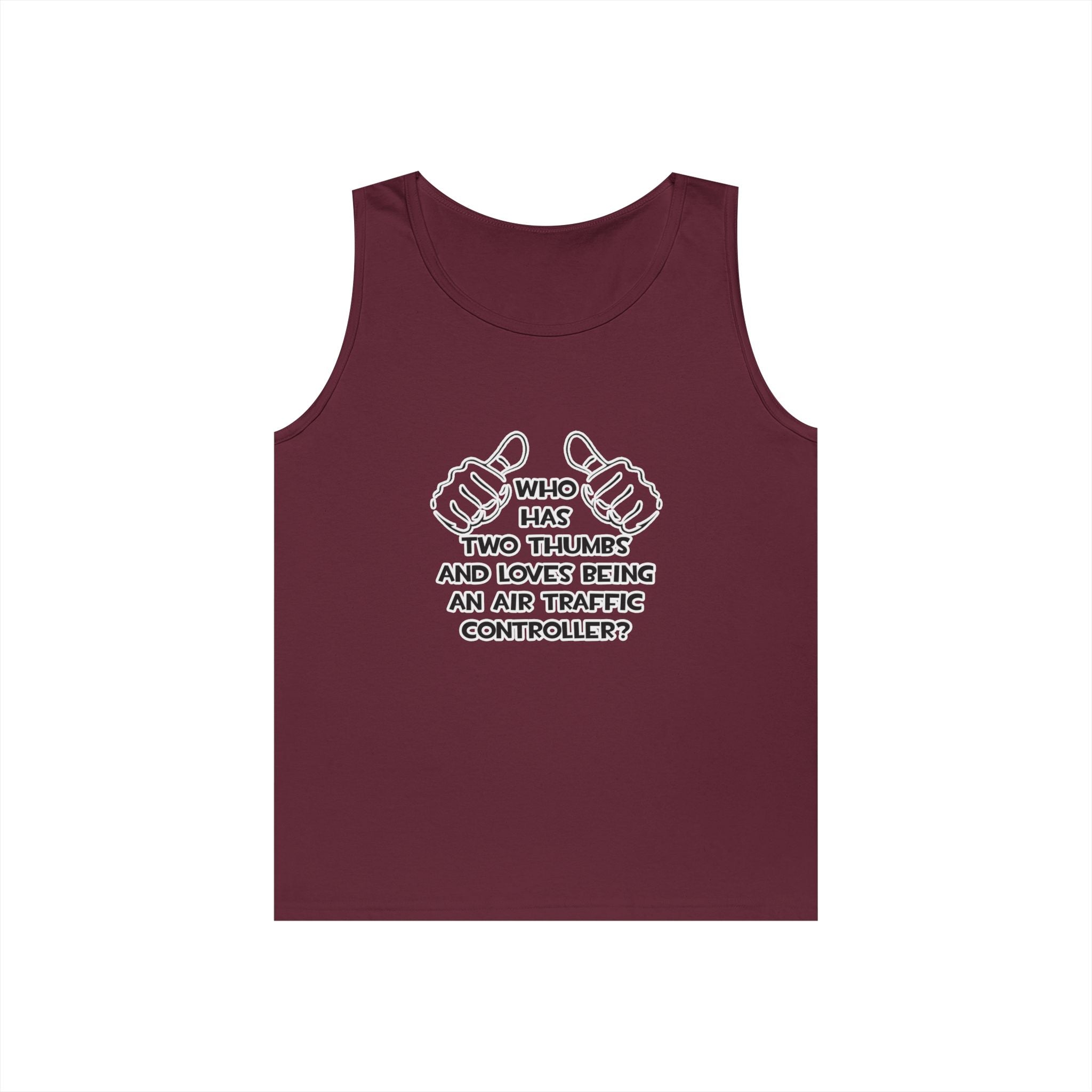 Two Thumbs .. Air Traffic Controller - Unisex Heavy Cotton Tank Top