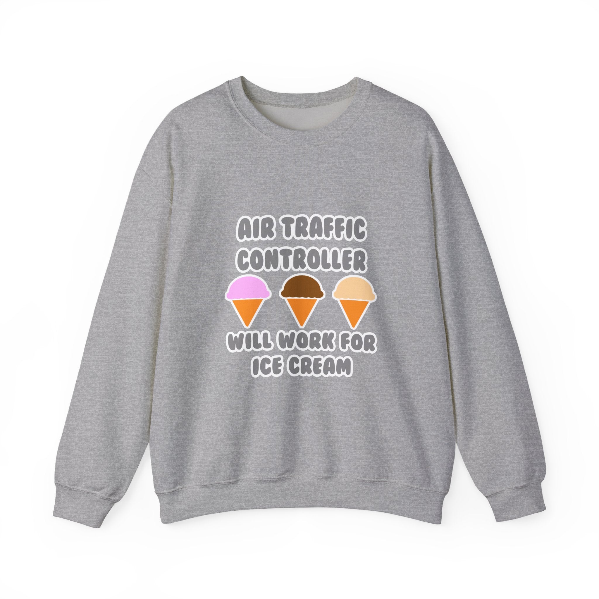 Air Traffic Controller ... Will Work For Ice Cream - Unisex Heavy Blend™ Crewneck Sweatshirt