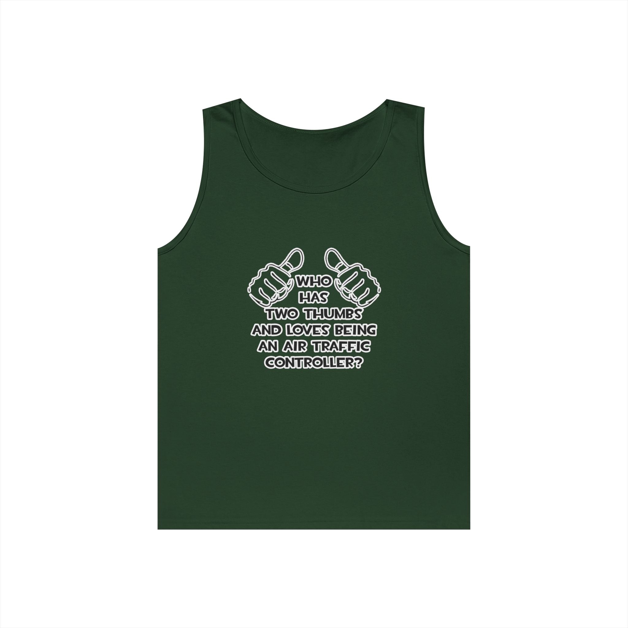 Two Thumbs .. Air Traffic Controller - Unisex Heavy Cotton Tank Top