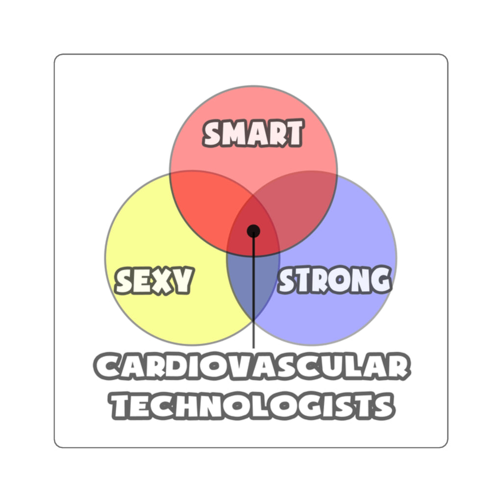 Venn Diagram .. Cardiovascular Technologists - Square Stickers