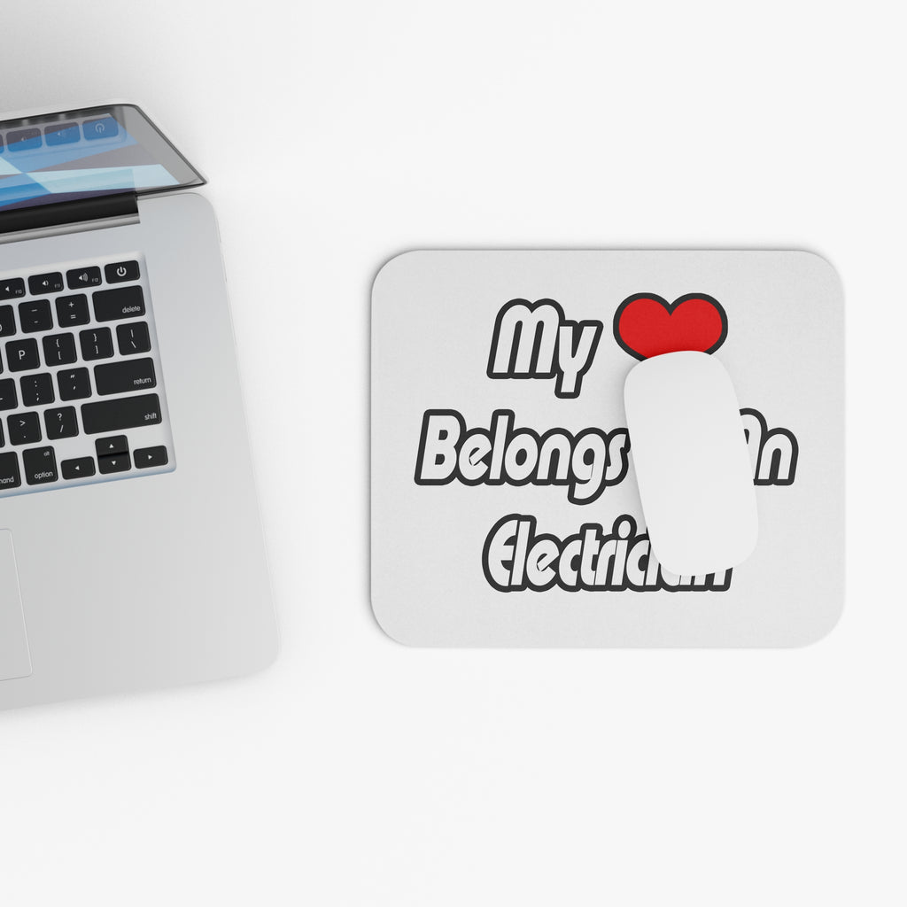 My Heart Belongs To An Electrician - Mouse Pad (Rectangle)