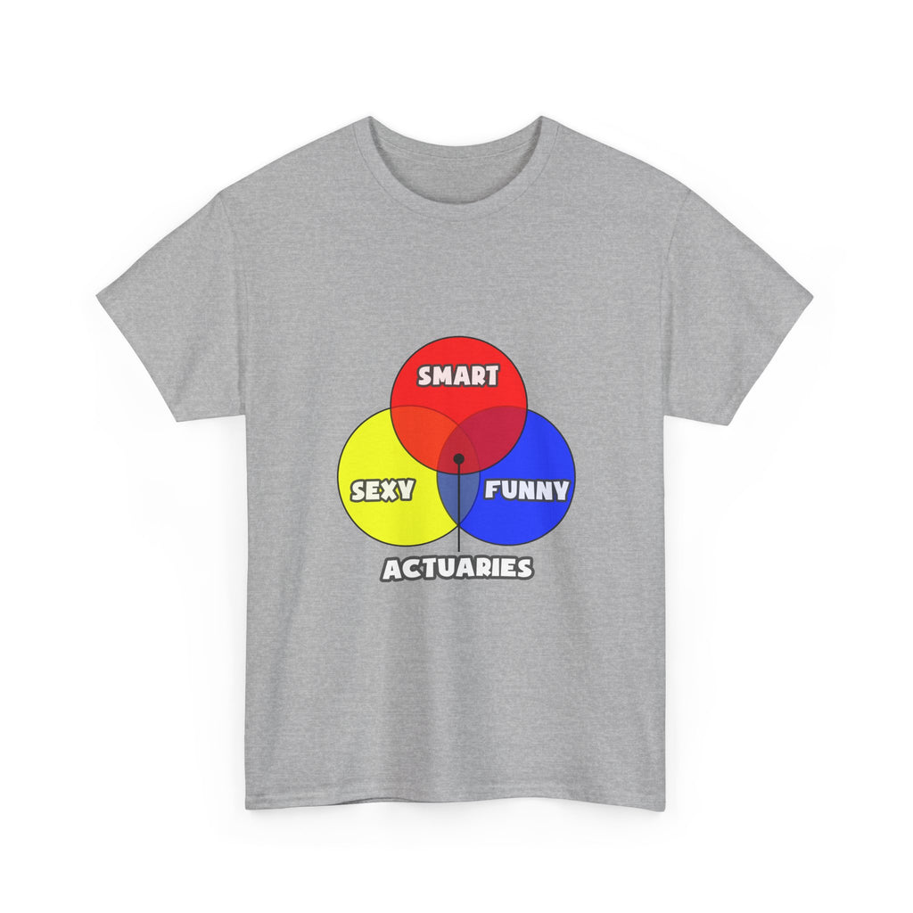 Venn Diagram .. Actuaries - Unisex Heavy Cotton Tee