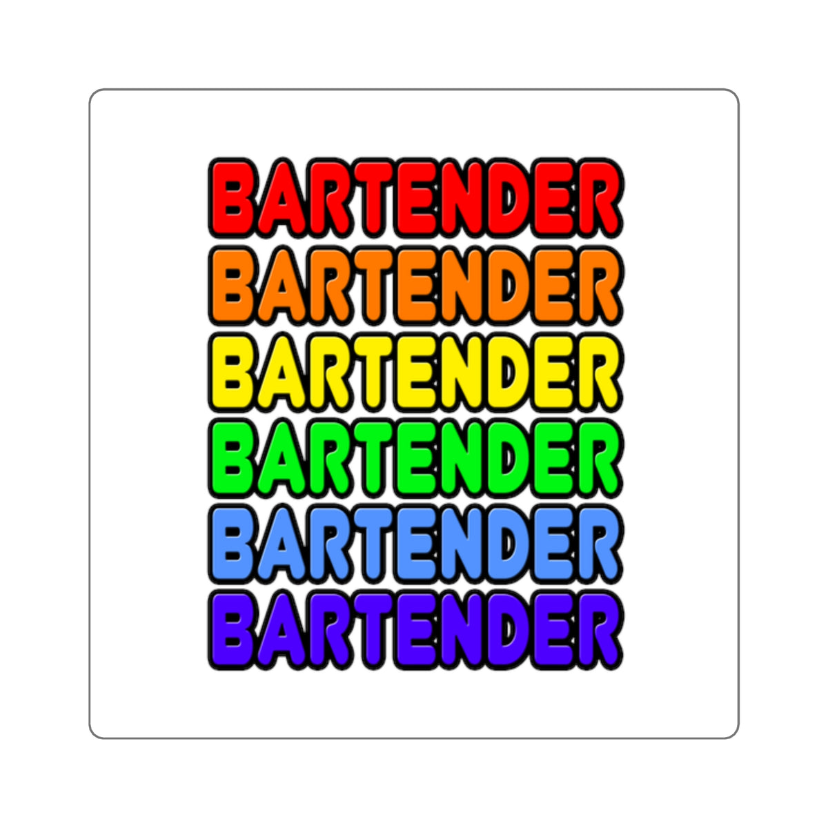 Rainbow Bartender - Square Stickers