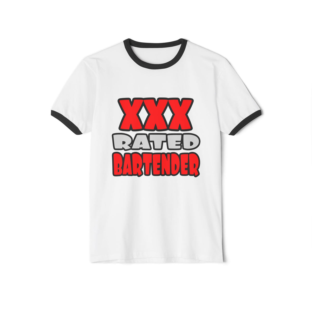 XXX Rated Bartender - Unisex Cotton Ringer T-Shirt