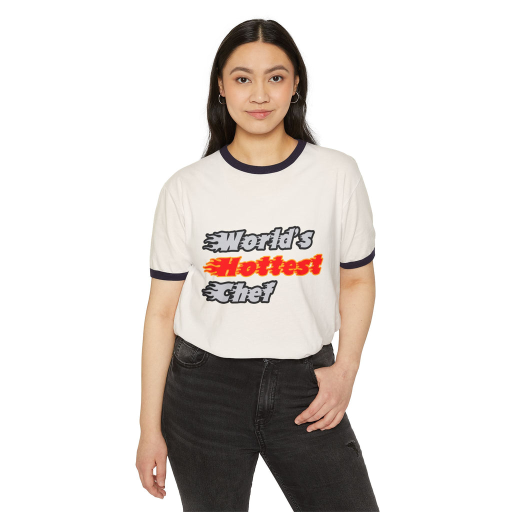 World's Hottest Chef - Unisex Cotton Ringer T-Shirt