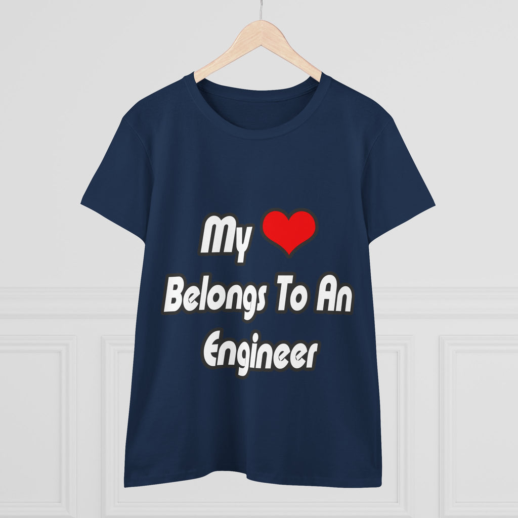 My Heart Belongs To An Engineer - Women's Midweight Cotton Tee