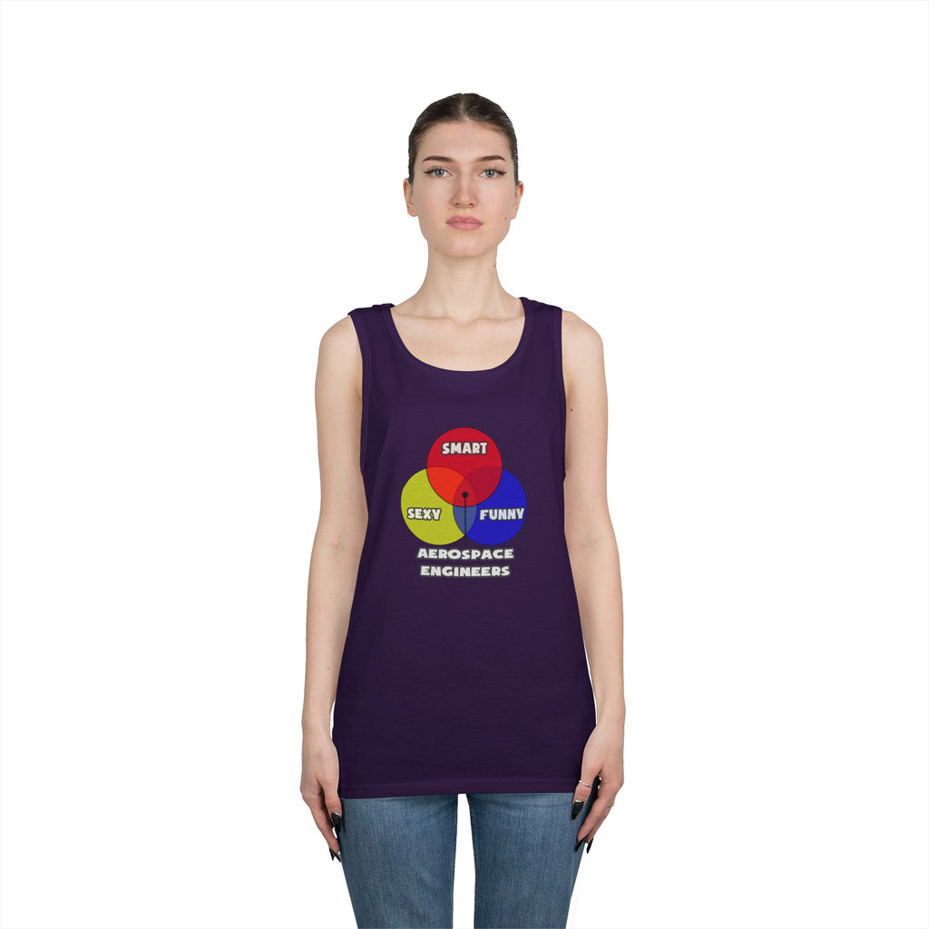 Venn Diagram .. Aerospace Engineers - Unisex Heavy Cotton Tank Top