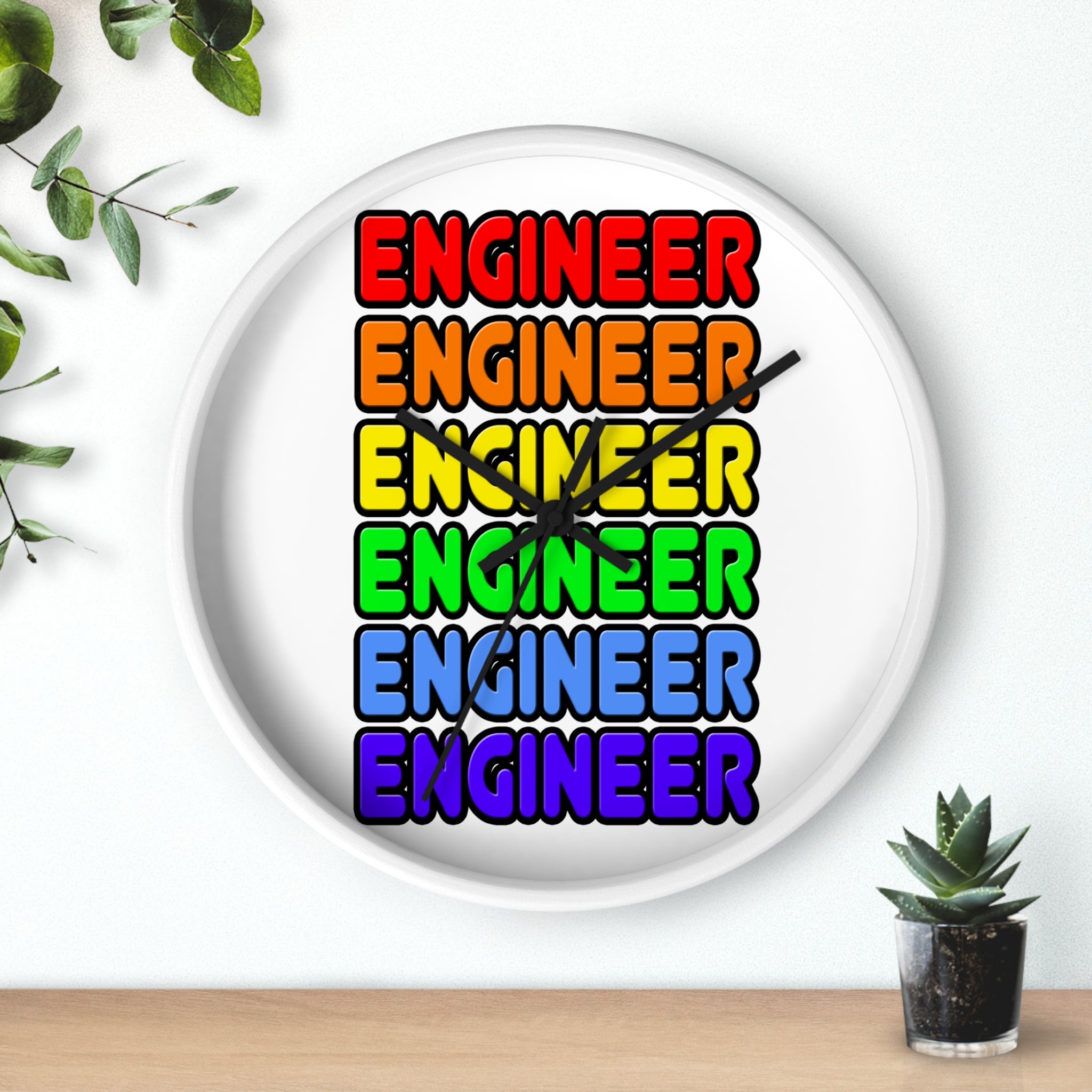 Rainbow Engineer - Wall Clock