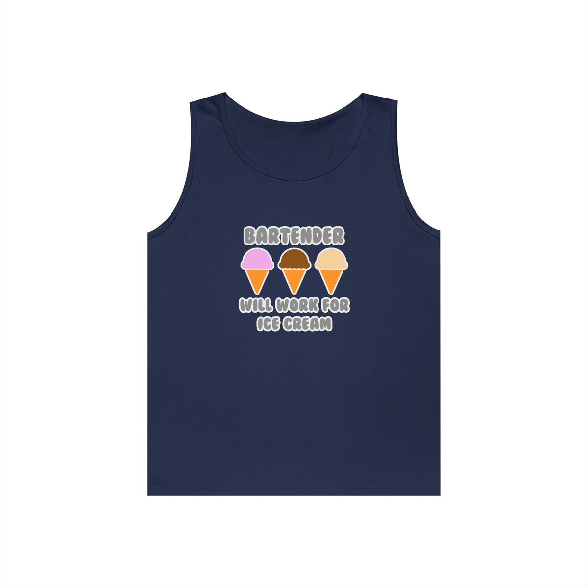 Bartender ... Will Work For Ice Cream - Unisex Heavy Cotton Tank Top