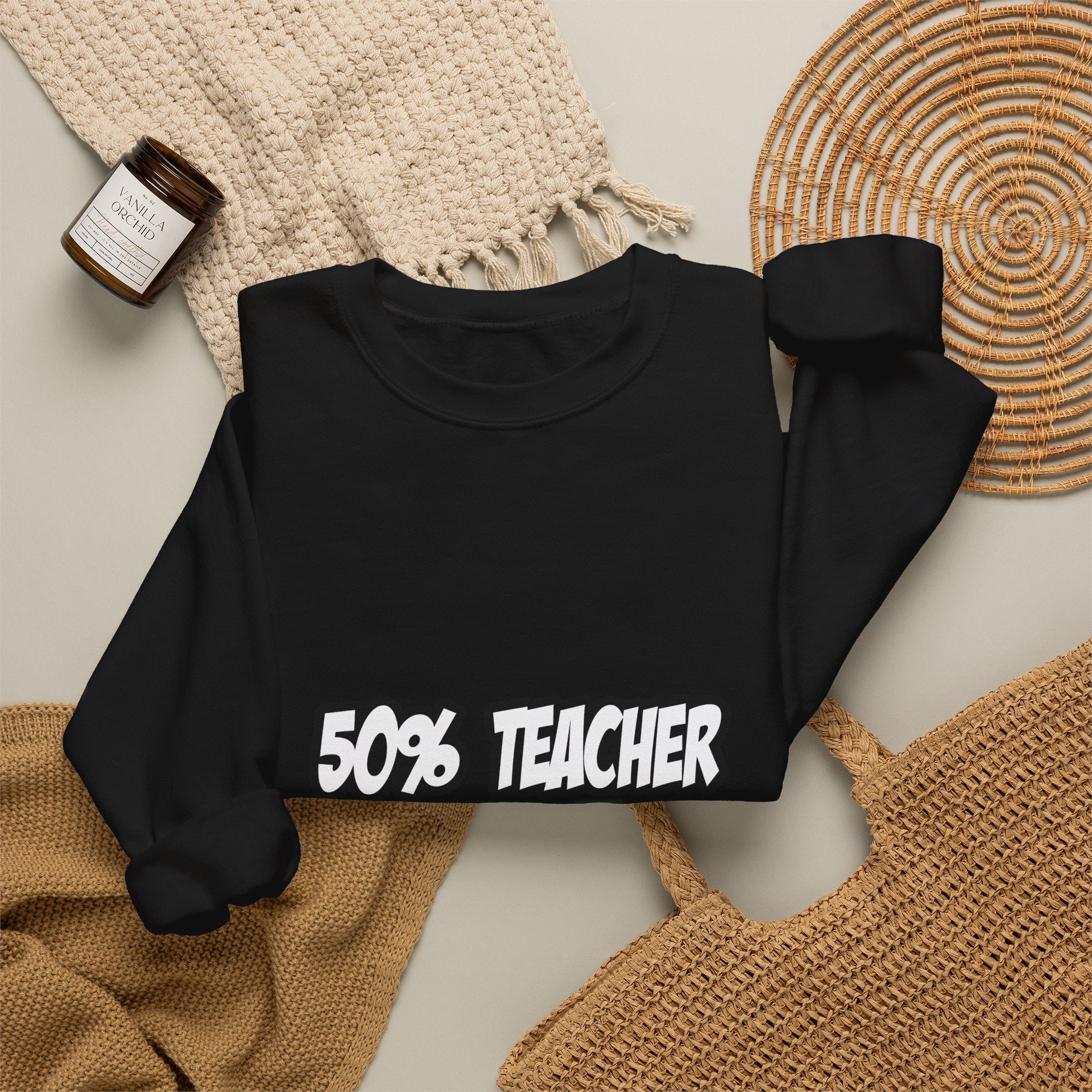 Half Teacher...Half Superhero - Unisex Heavy Blend™ Crewneck Sweatshirt
