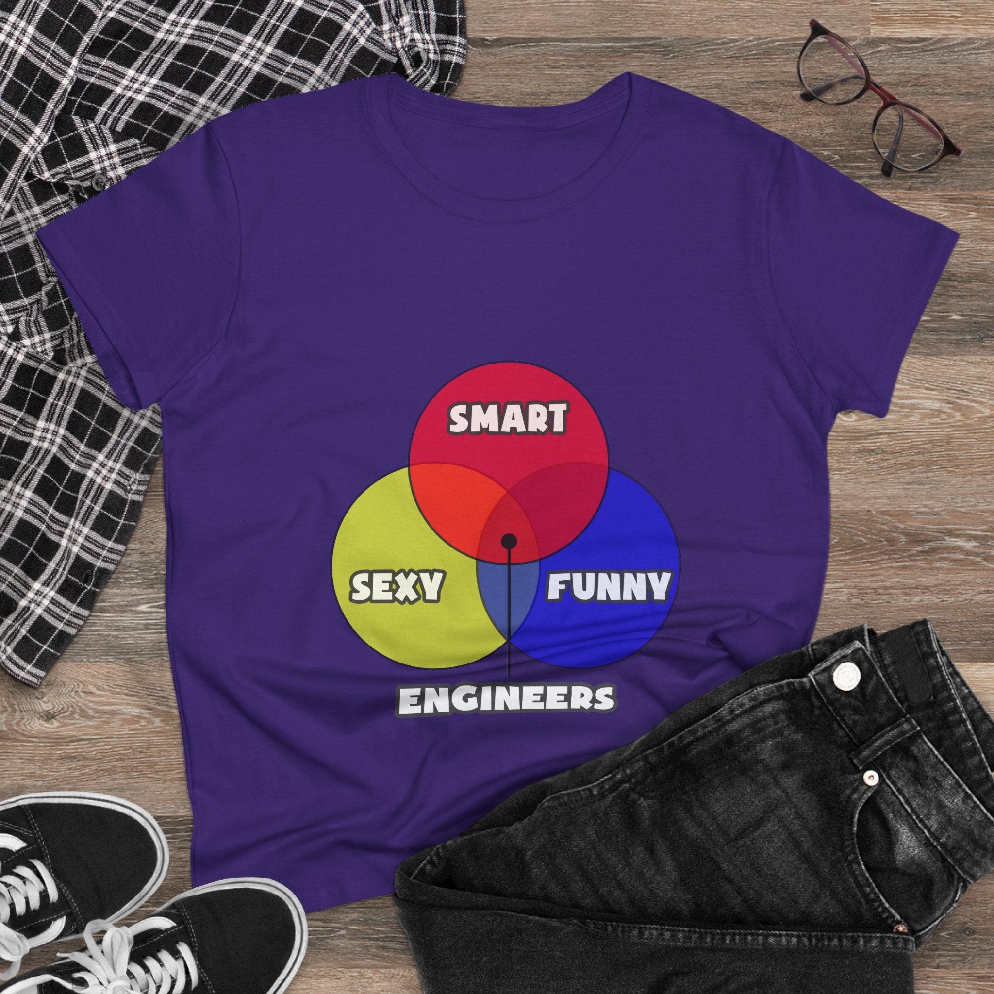 Venn Diagram .. Engineers - Women's Midweight Cotton Tee