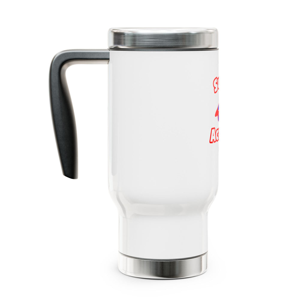 Super Actuary - Stainless Steel Travel Mug with Handle, 14oz