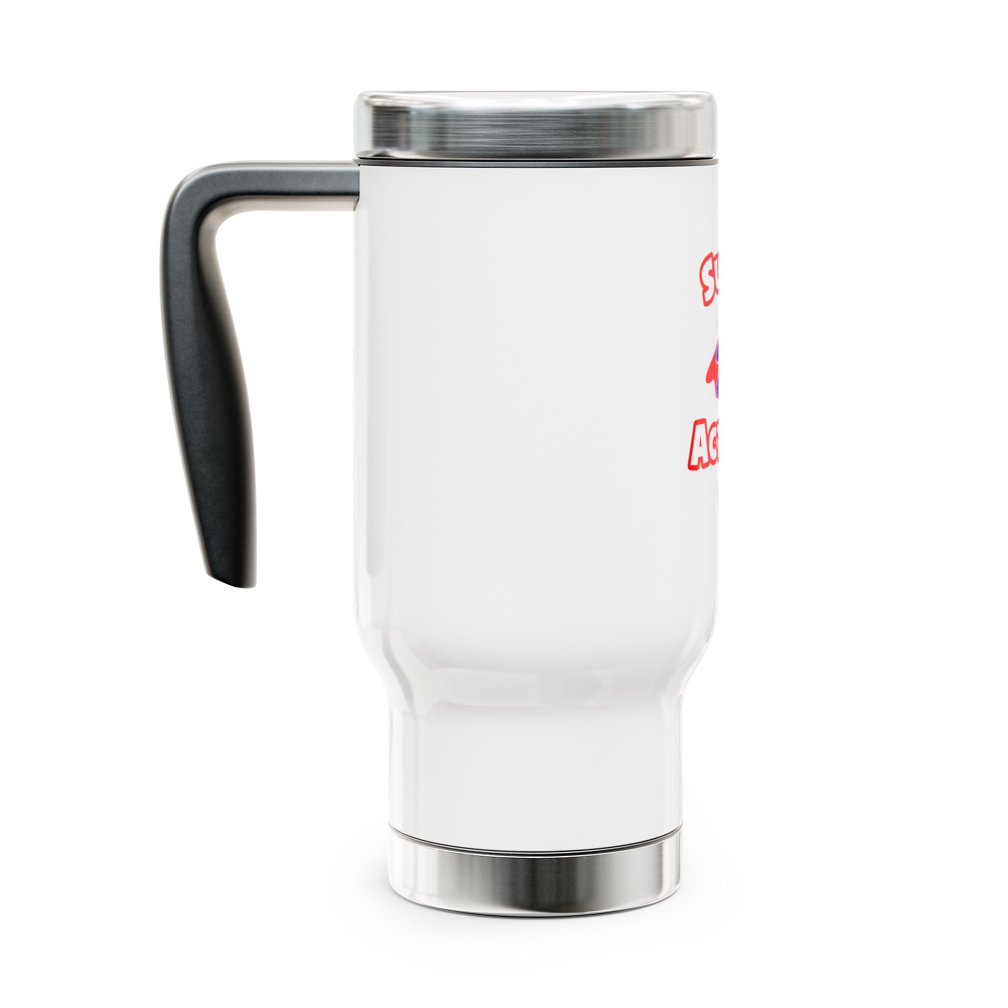 Super Actuary - Stainless Steel Travel Mug with Handle, 14oz