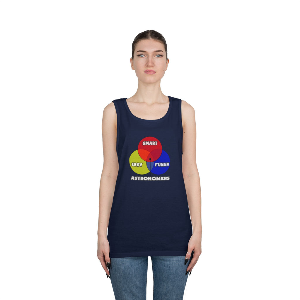 Venn Diagram .. Astronomers - Unisex Heavy Cotton Tank Top
