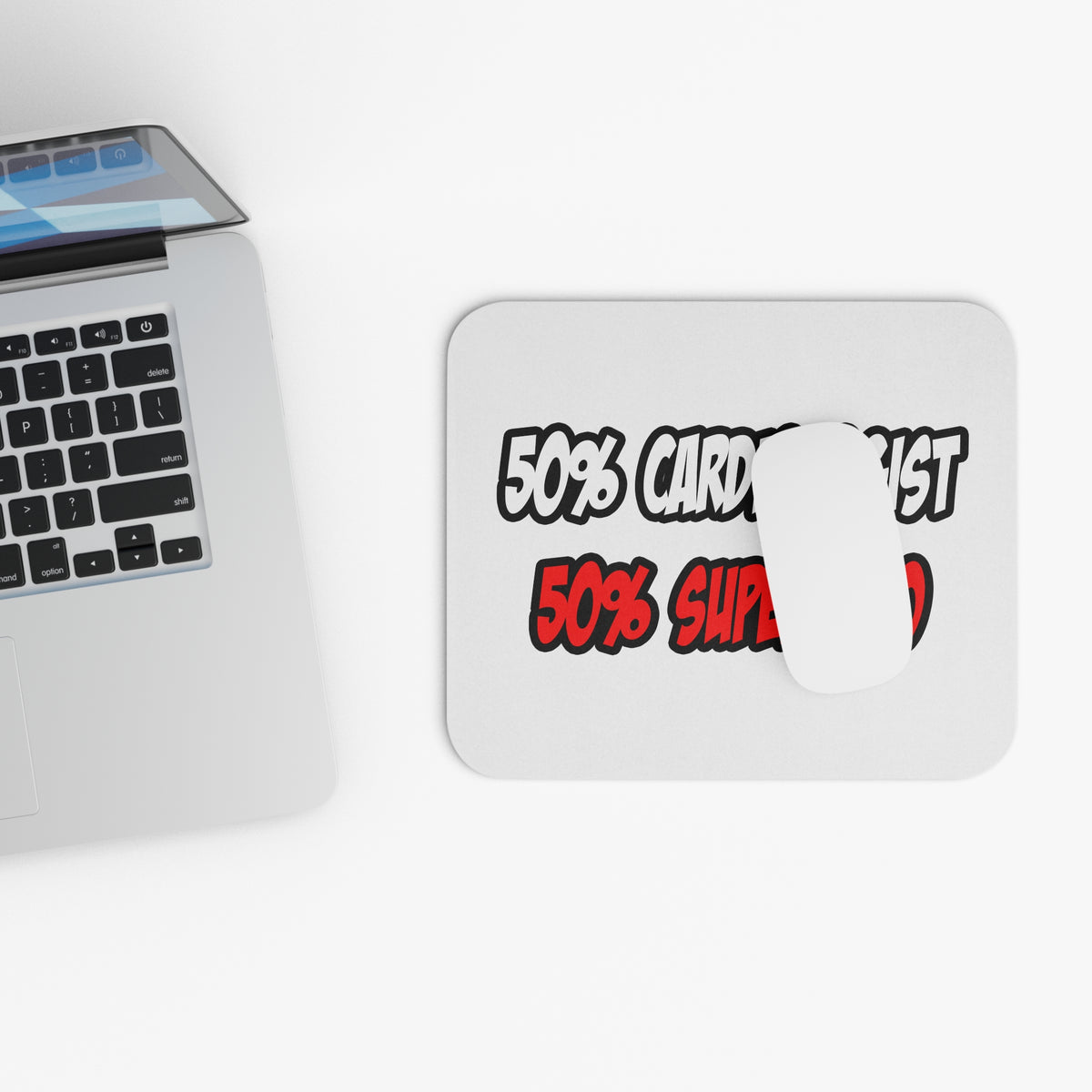 Half Cardiologist...Half Superhero - Mouse Pad (Rectangle)
