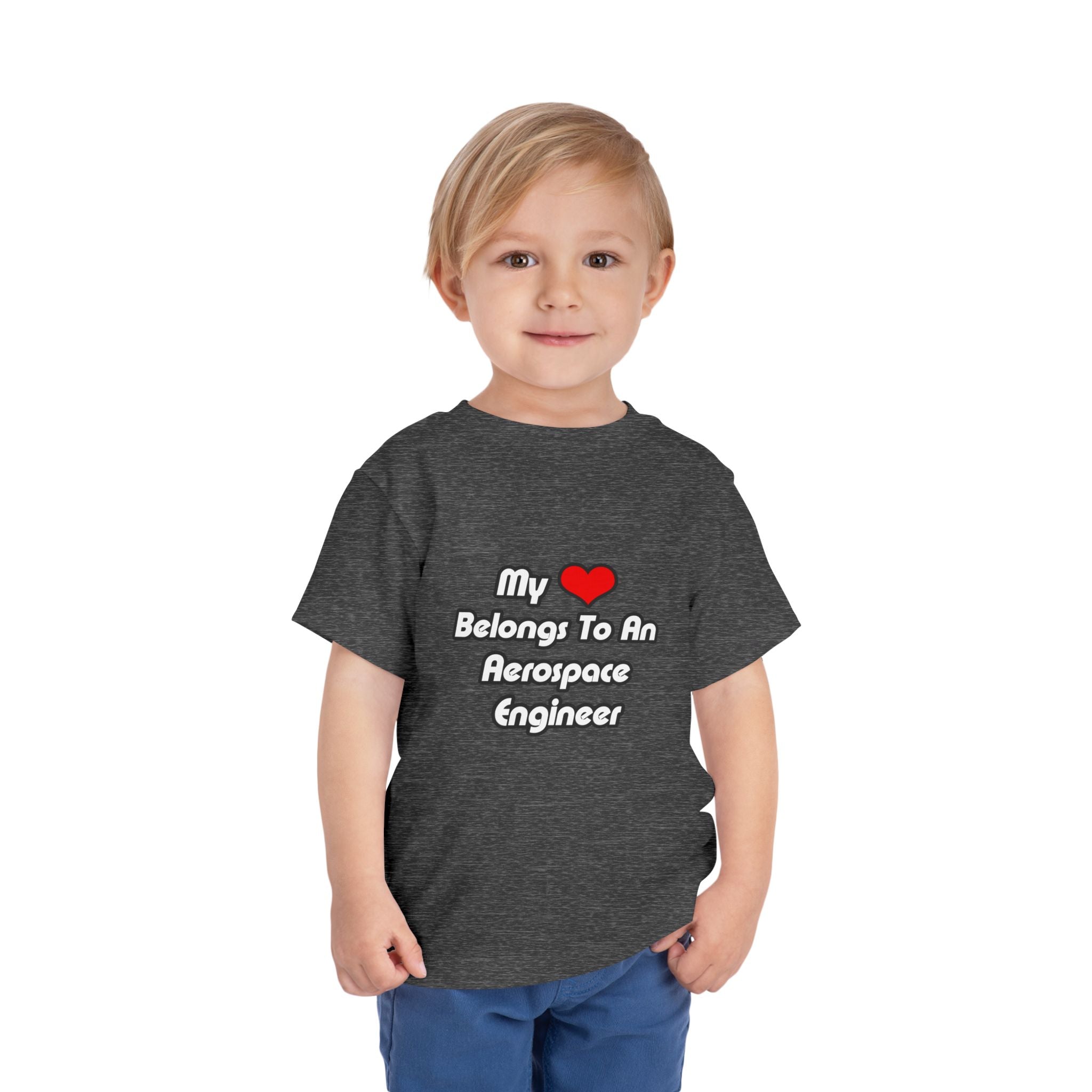My Heart Belongs To An Aerospace Engineer - Toddler Short Sleeve Tee