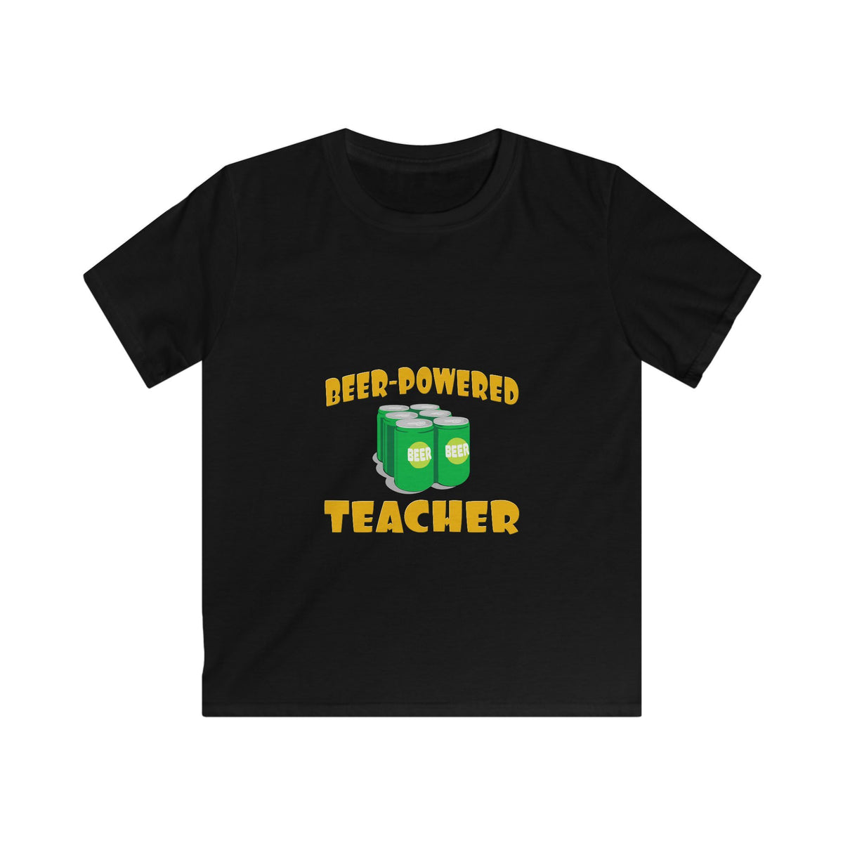 Beer Powered Teacher - Kids Softstyle Tee