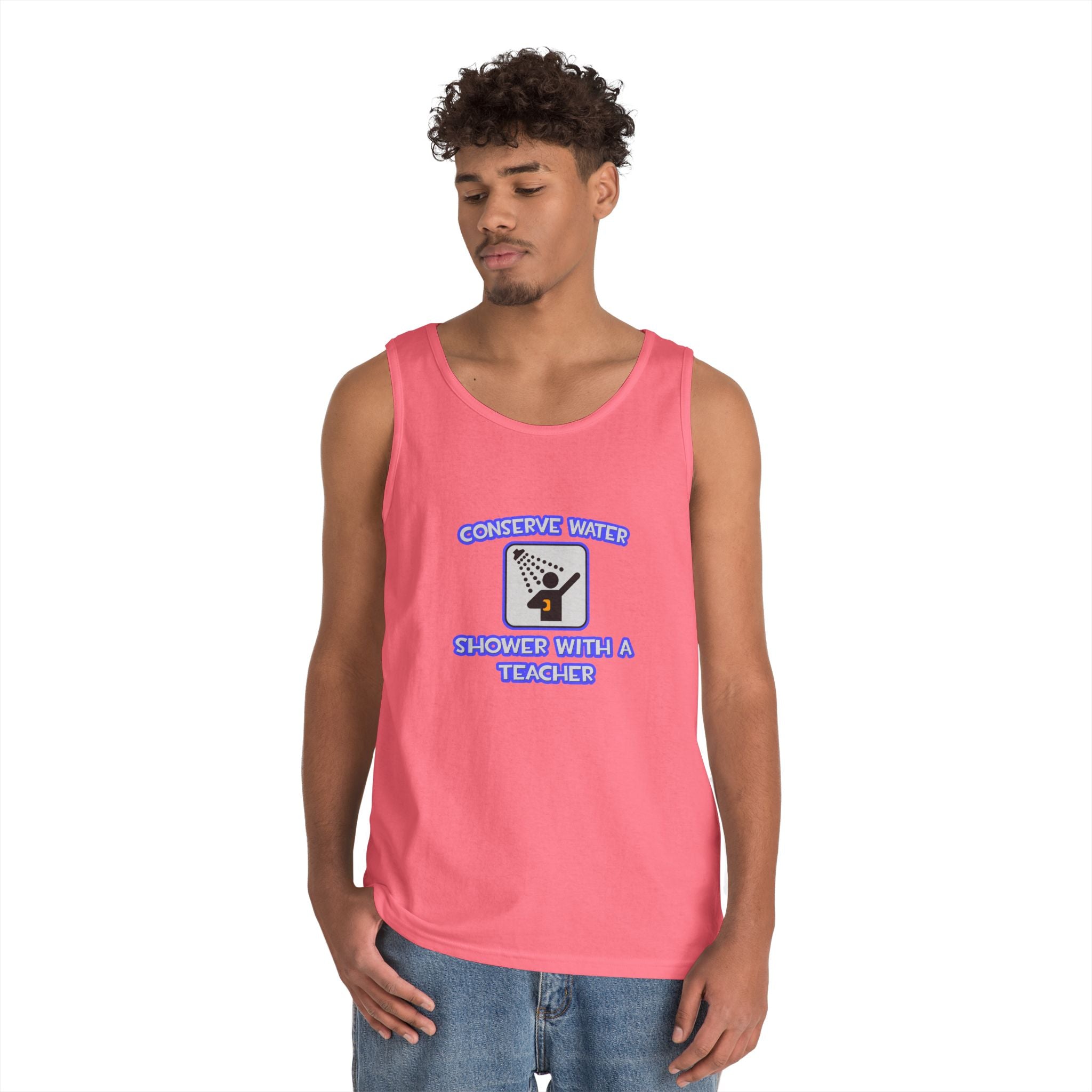 Conserve Water .. Shower With a Teacher - Unisex Heavy Cotton Tank Top