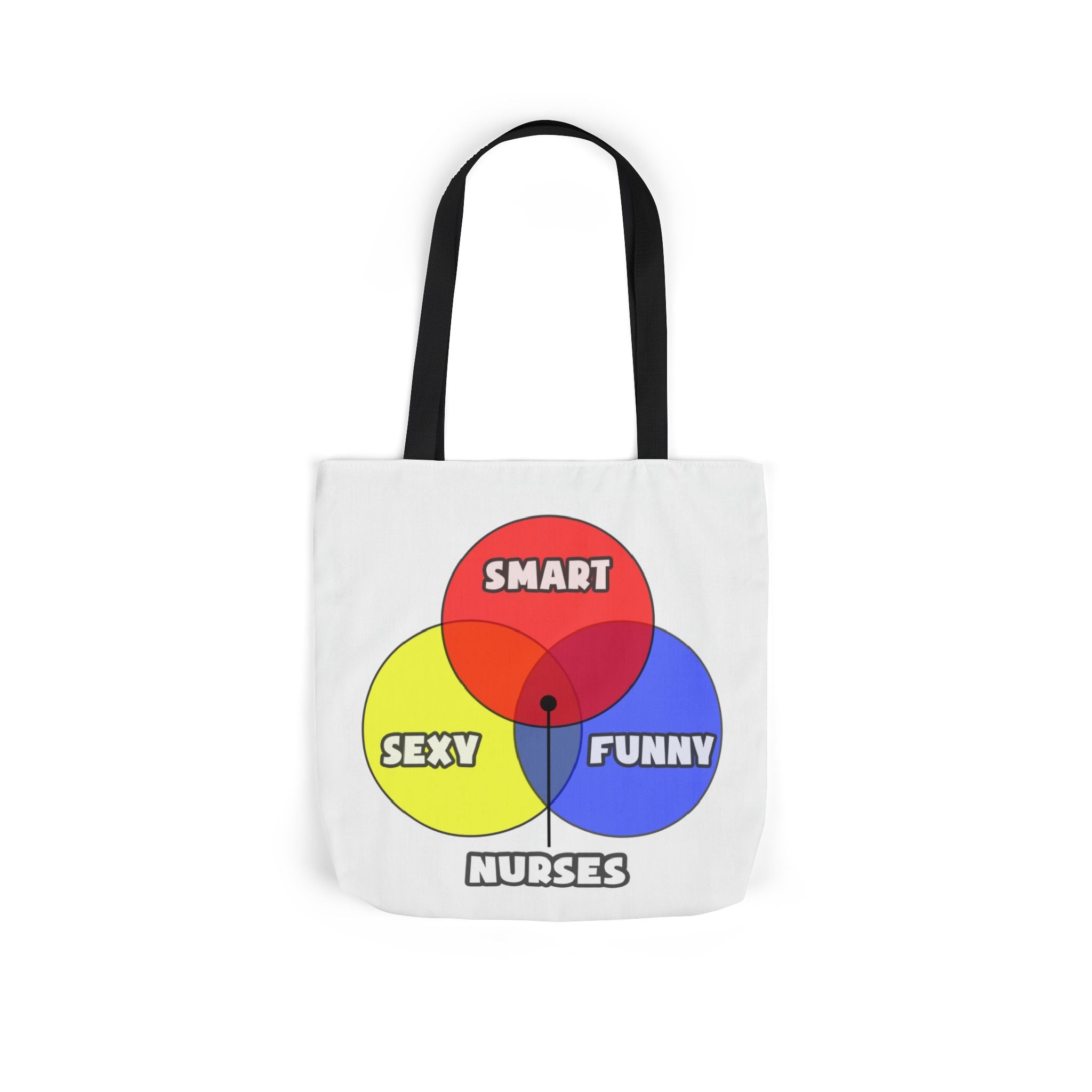 Venn Diagram .. Nurses - Canvas Tote Bag, 5-Color Straps